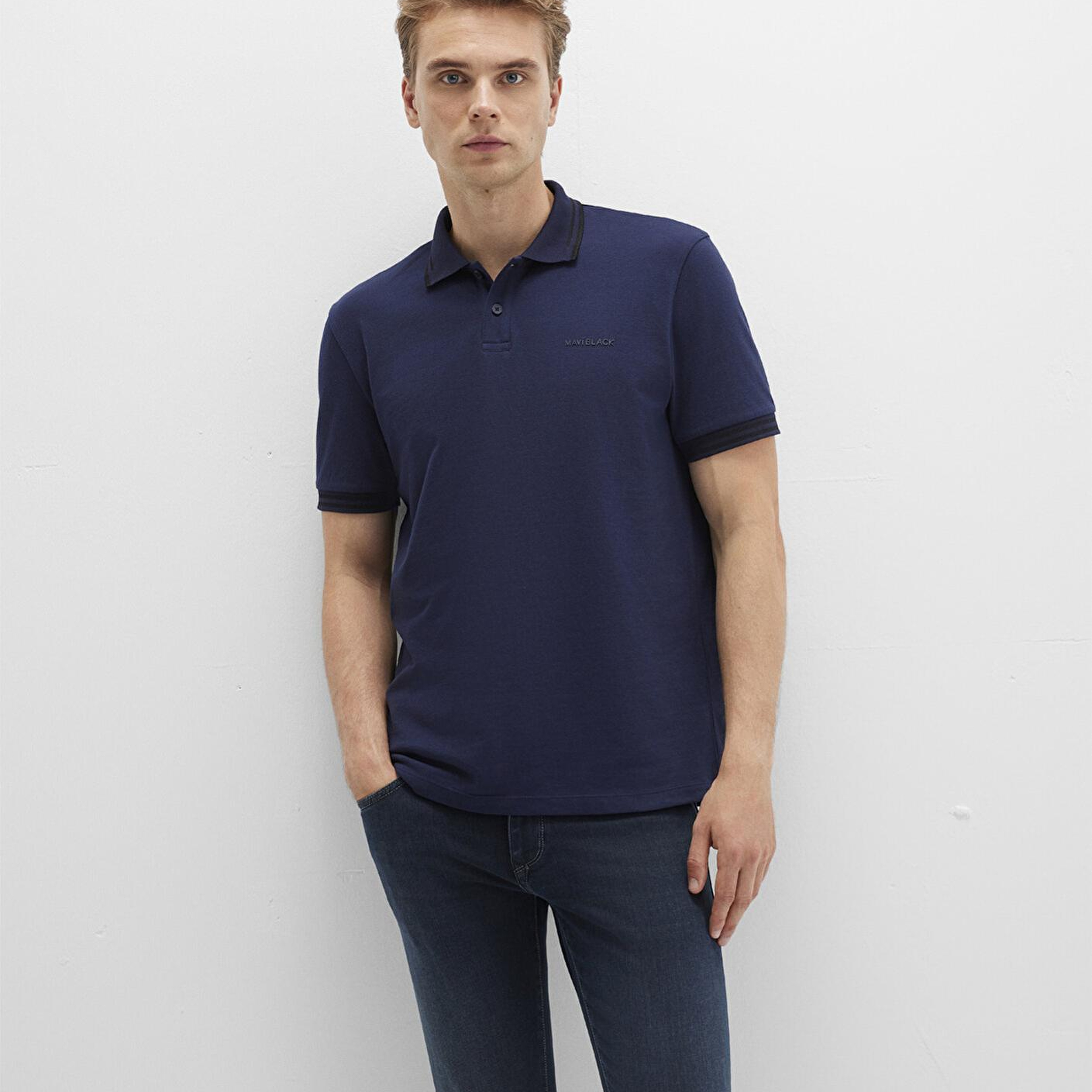 Mavi Mavi Black Lacivert Polo Tişört Regular Fit / Normal Kesim 0612875-86415