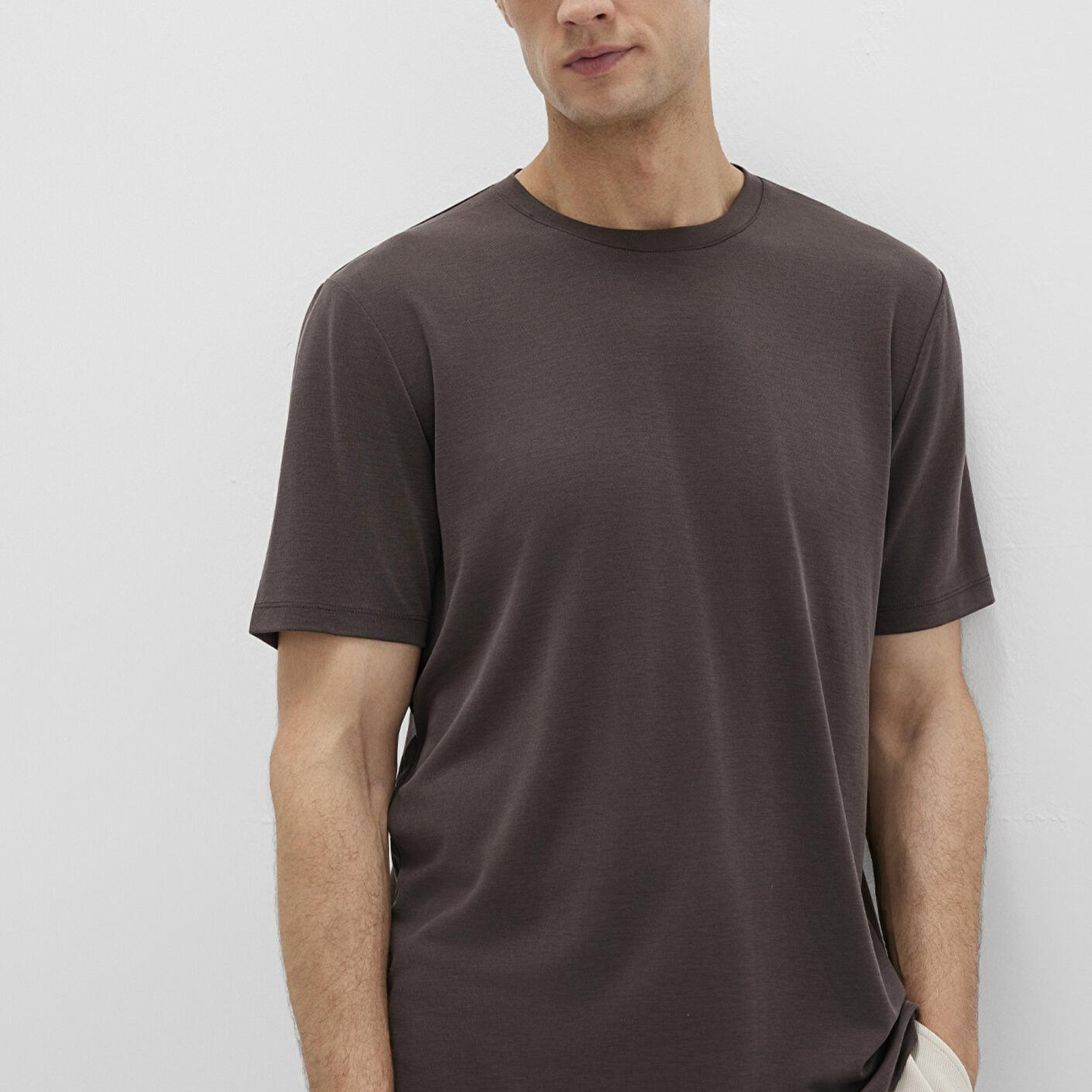 Mavi Bisiklet Yaka Kahverengi Basic Tişört Regular Fit / Normal Kesim 0612865-70219