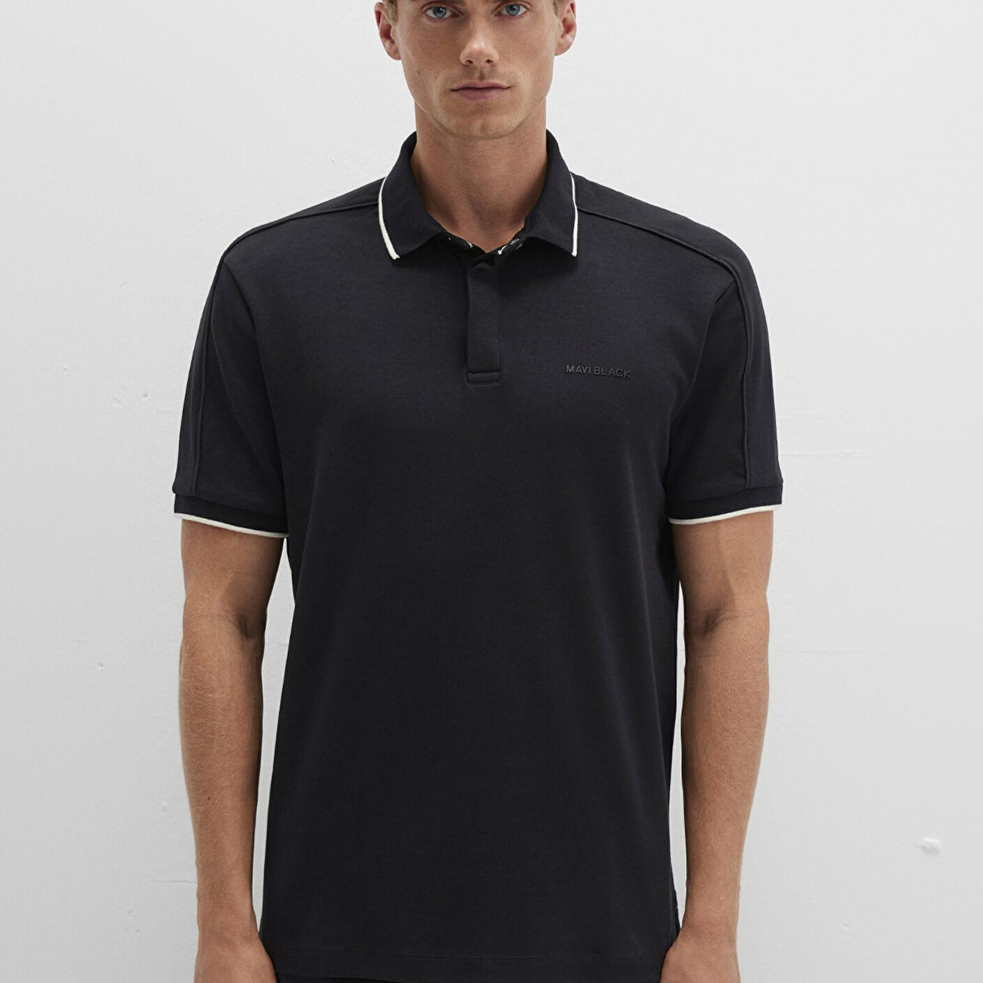 Mavi Siyah Polo İnterlok Tişört Regular Fit / Normal Kesim 0612876-900