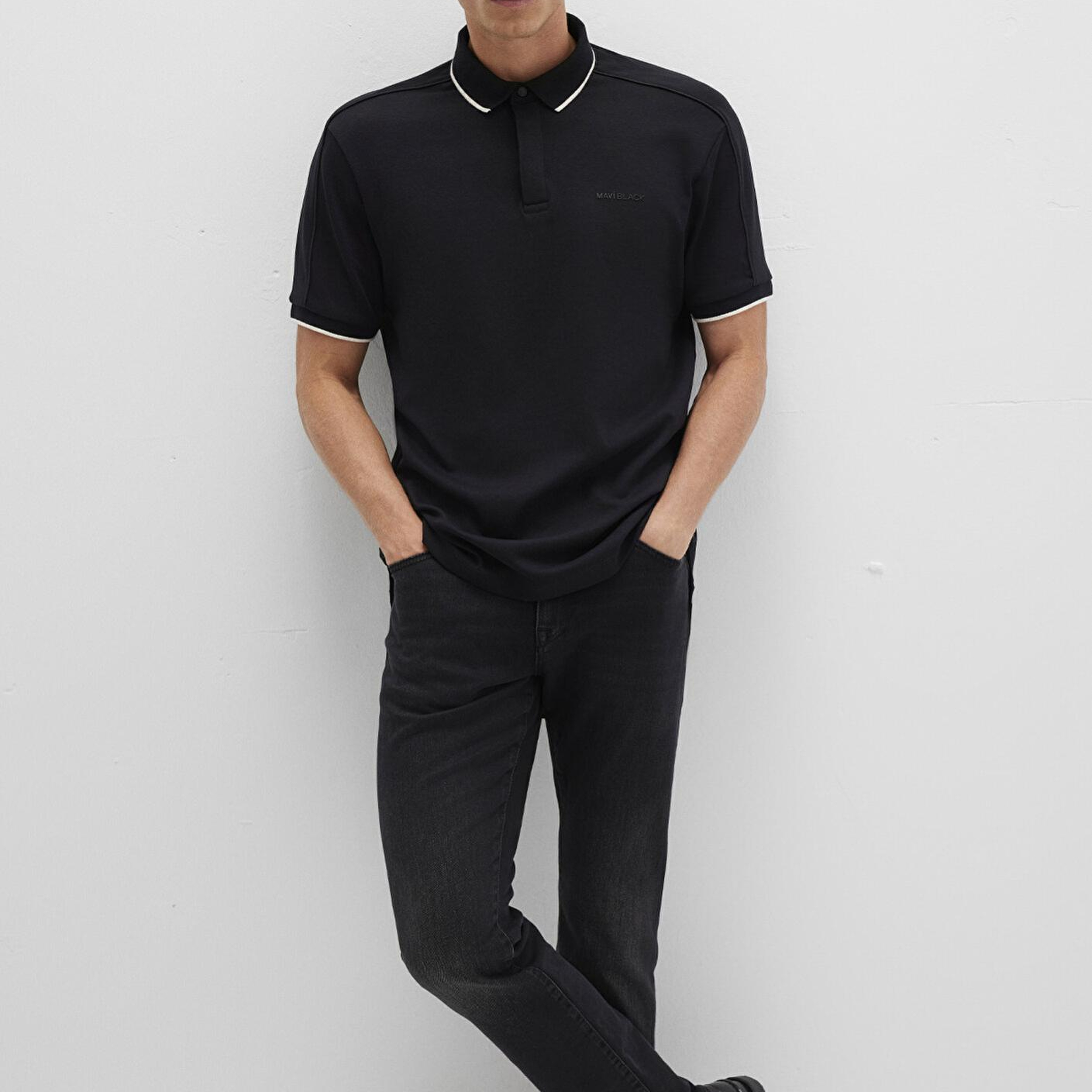 Mavi Siyah Polo İnterlok Tişört Regular Fit / Normal Kesim 0612876-900