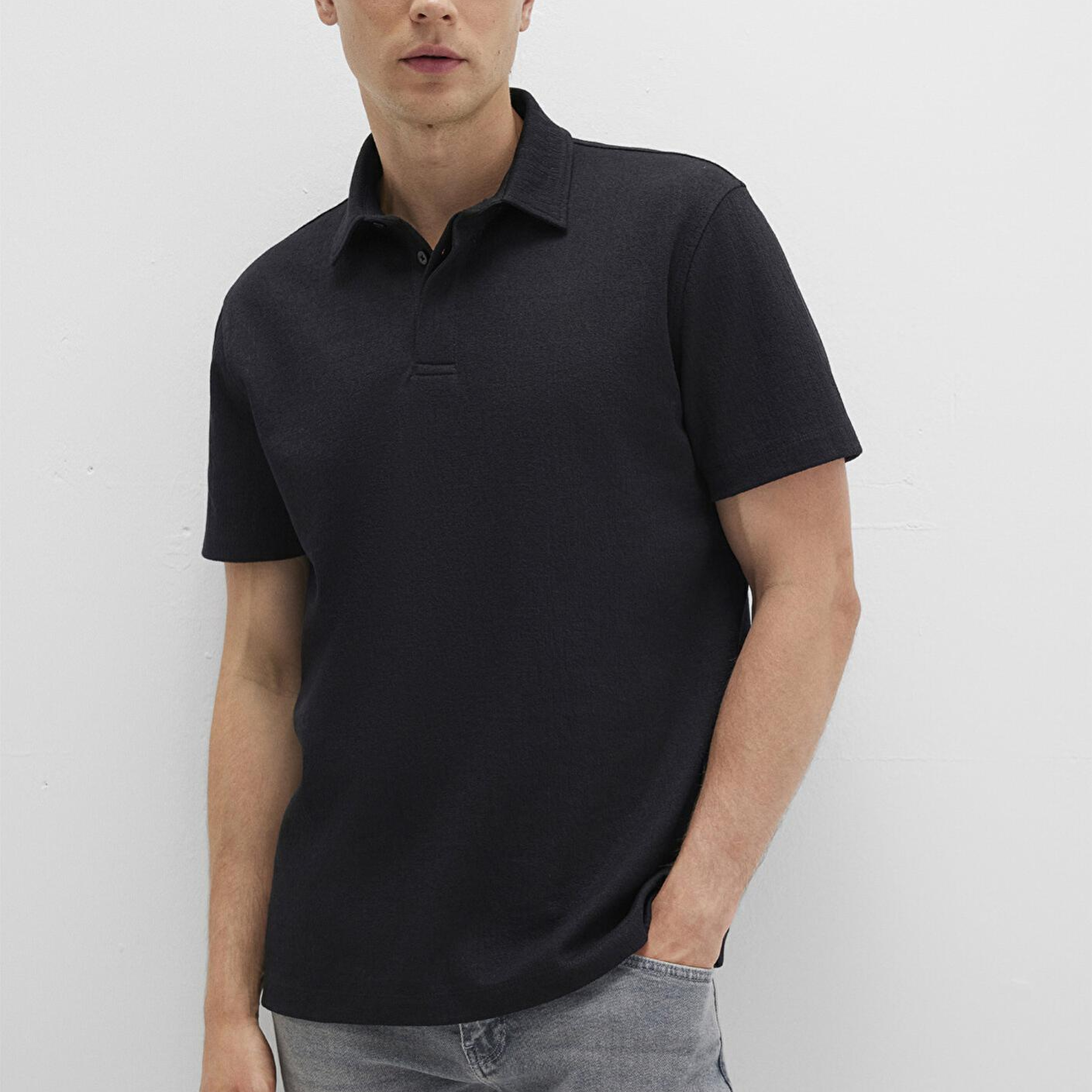 Mavi Siyah Polo İnterlok Tişört Regular Fit / Normal Kesim 0612869-900