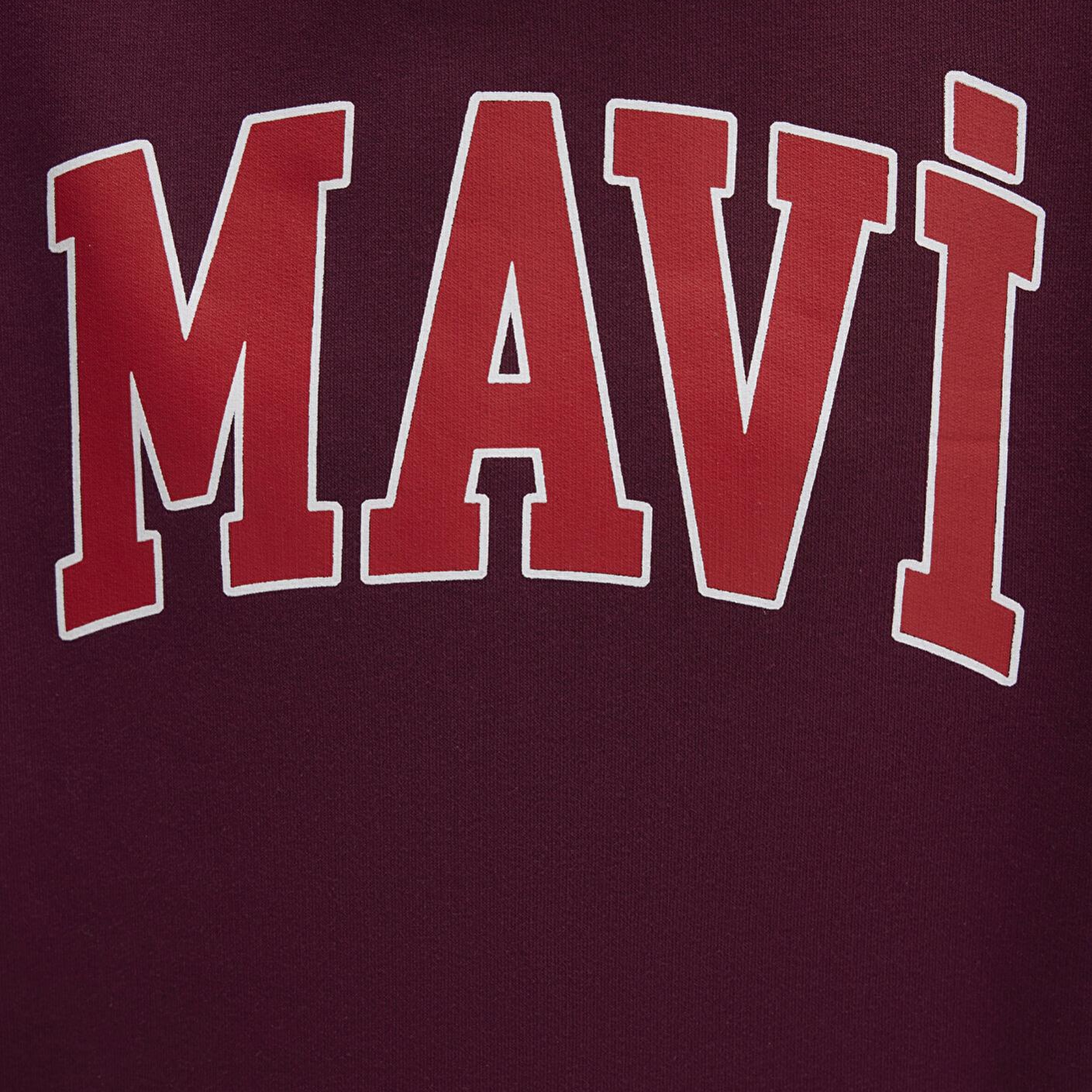 Mavi Mavi Logo Baskılı Kapüşonlu Bordo Sweatshirt 1600361-90705
