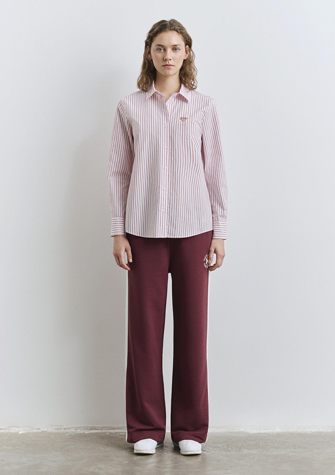 Mavi Çizgili Pembe Gömlek Regular Fit / Normal Kesim 1211169-90697