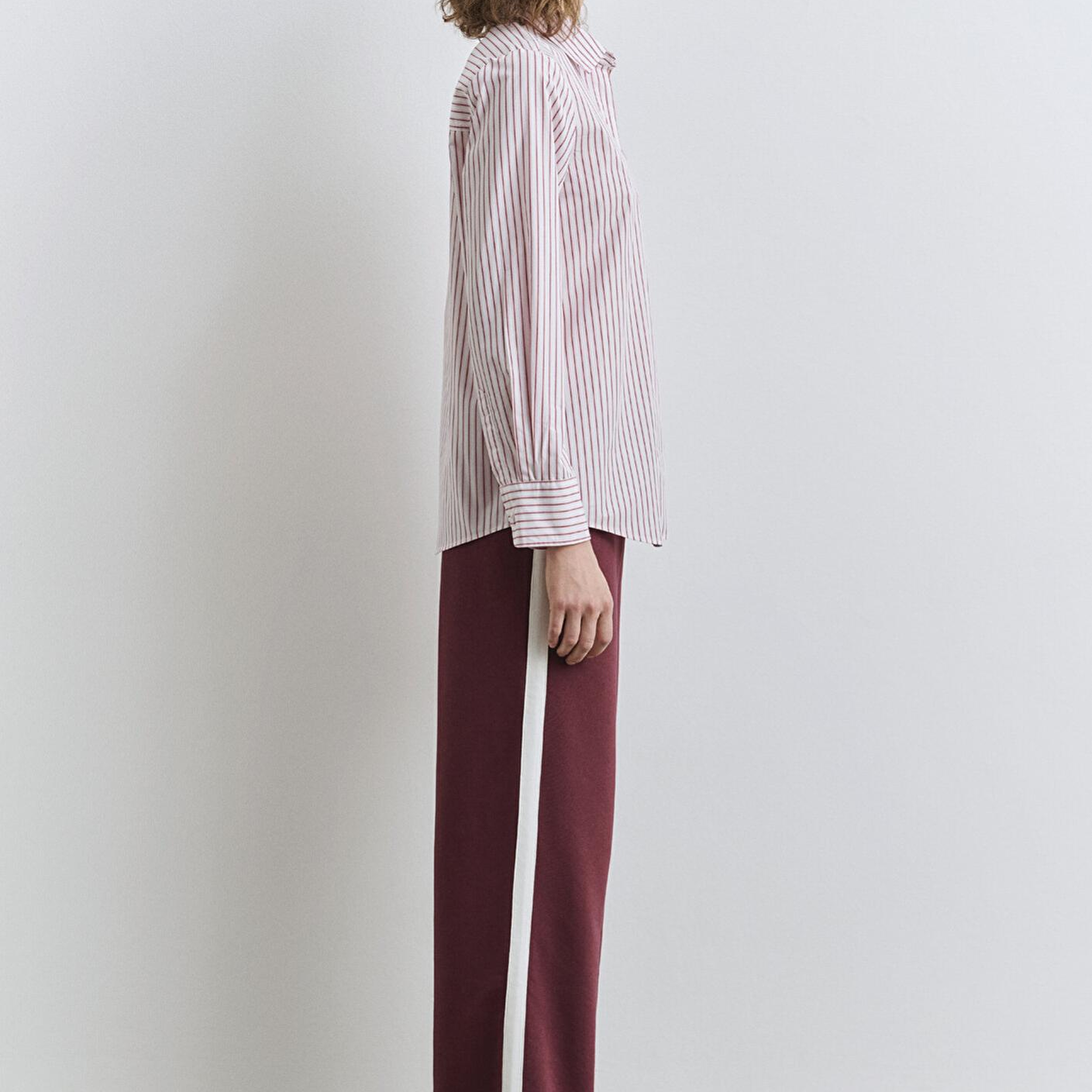 Mavi Çizgili Pembe Gömlek Regular Fit / Normal Kesim 1211169-90697