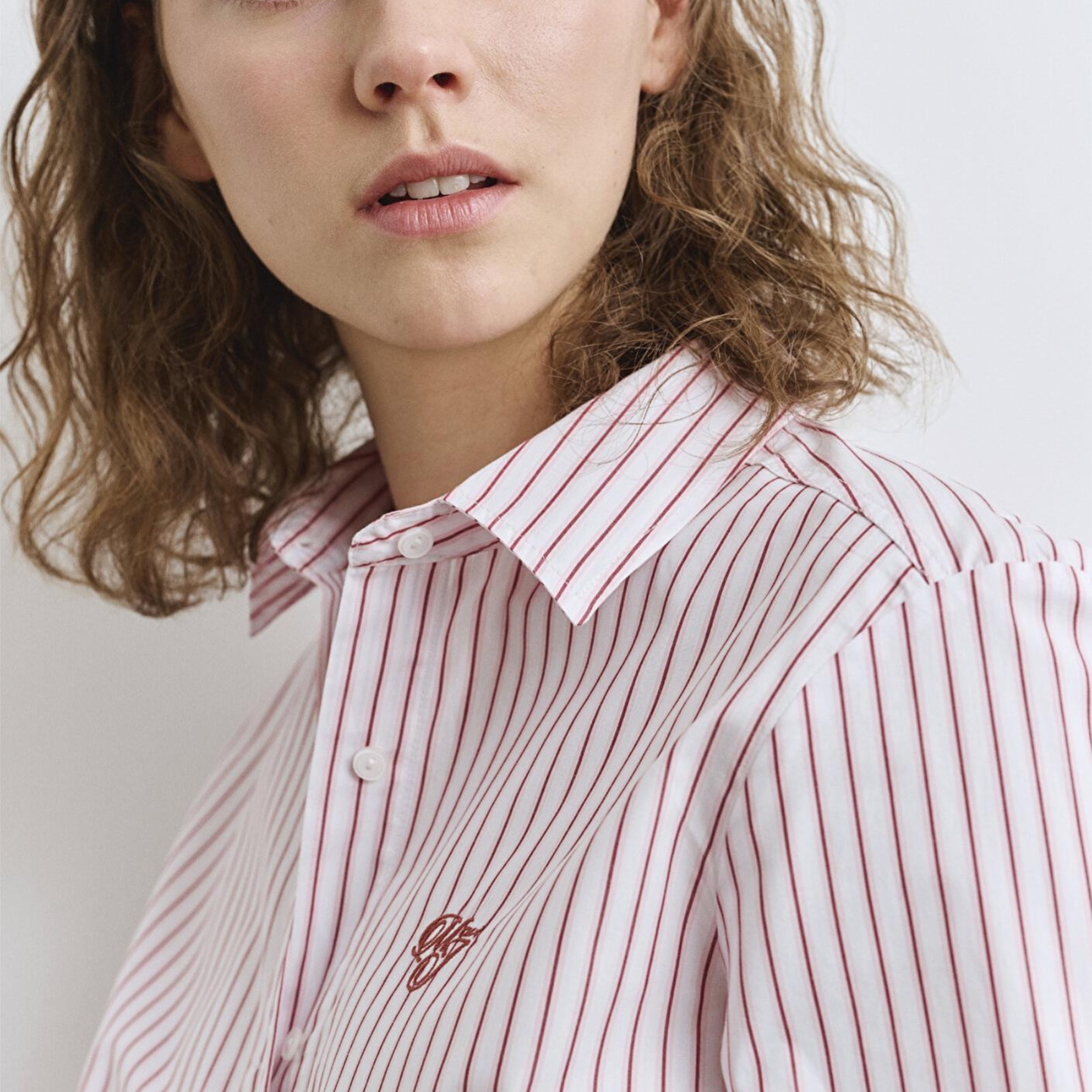 Mavi Çizgili Pembe Gömlek Regular Fit / Normal Kesim 1211169-90697