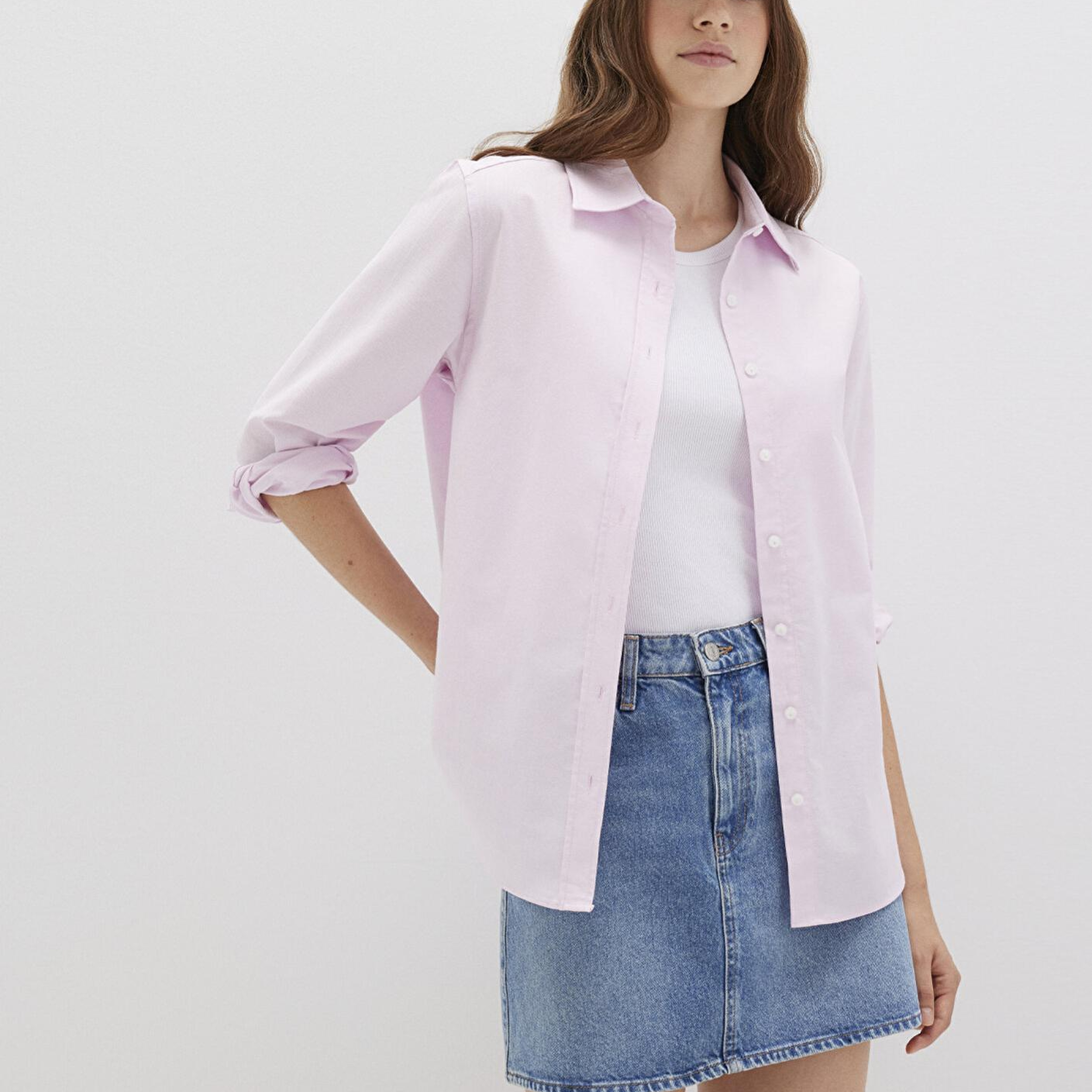 Mavi Pembe Gömlek Regular Fit / Normal Kesim 1211196-90722