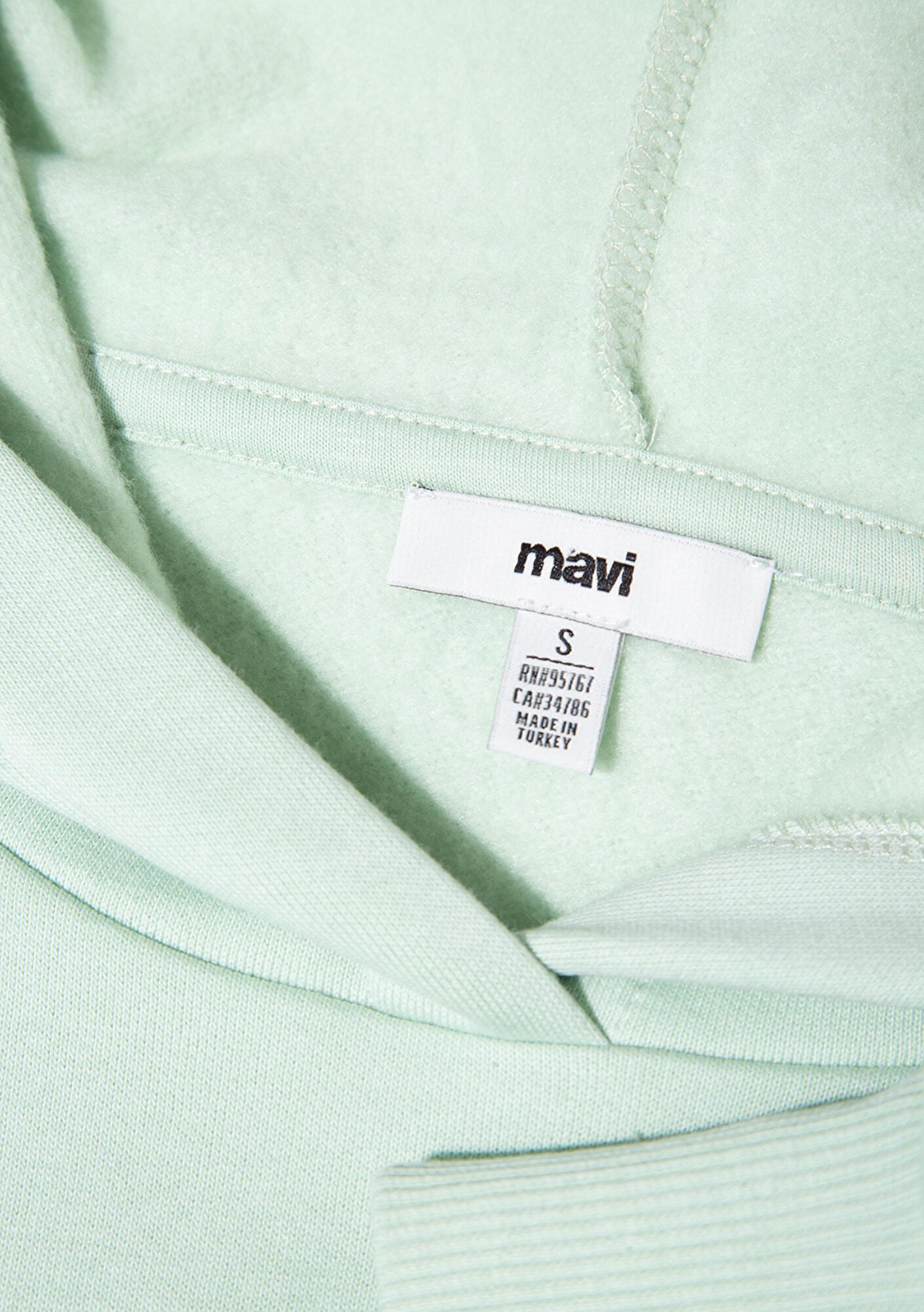 Mavi Kapüşonlu Yeşil Basic Sweatshirt 167299-71449