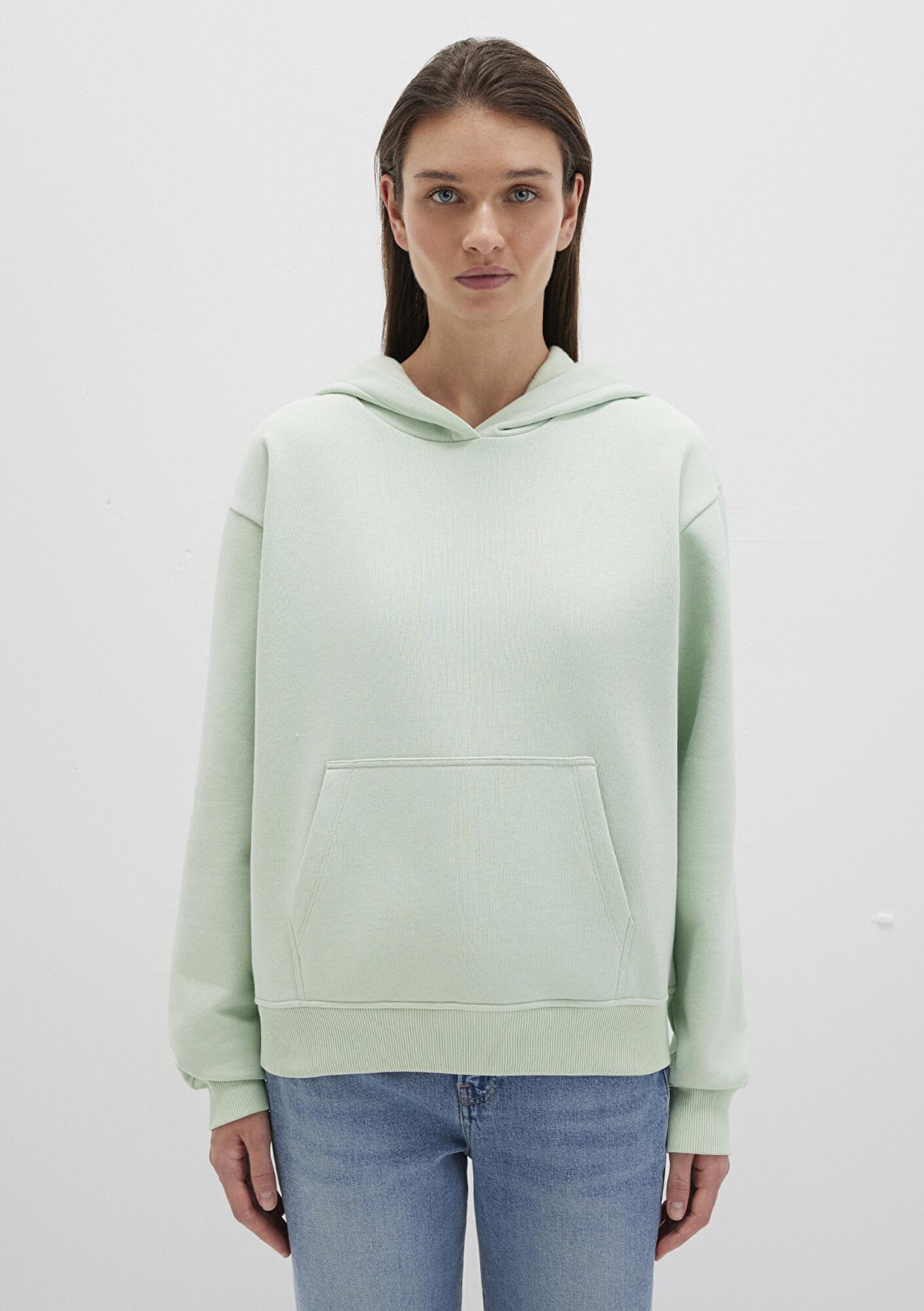 Mavi Kapüşonlu Yeşil Basic Sweatshirt 167299-71449