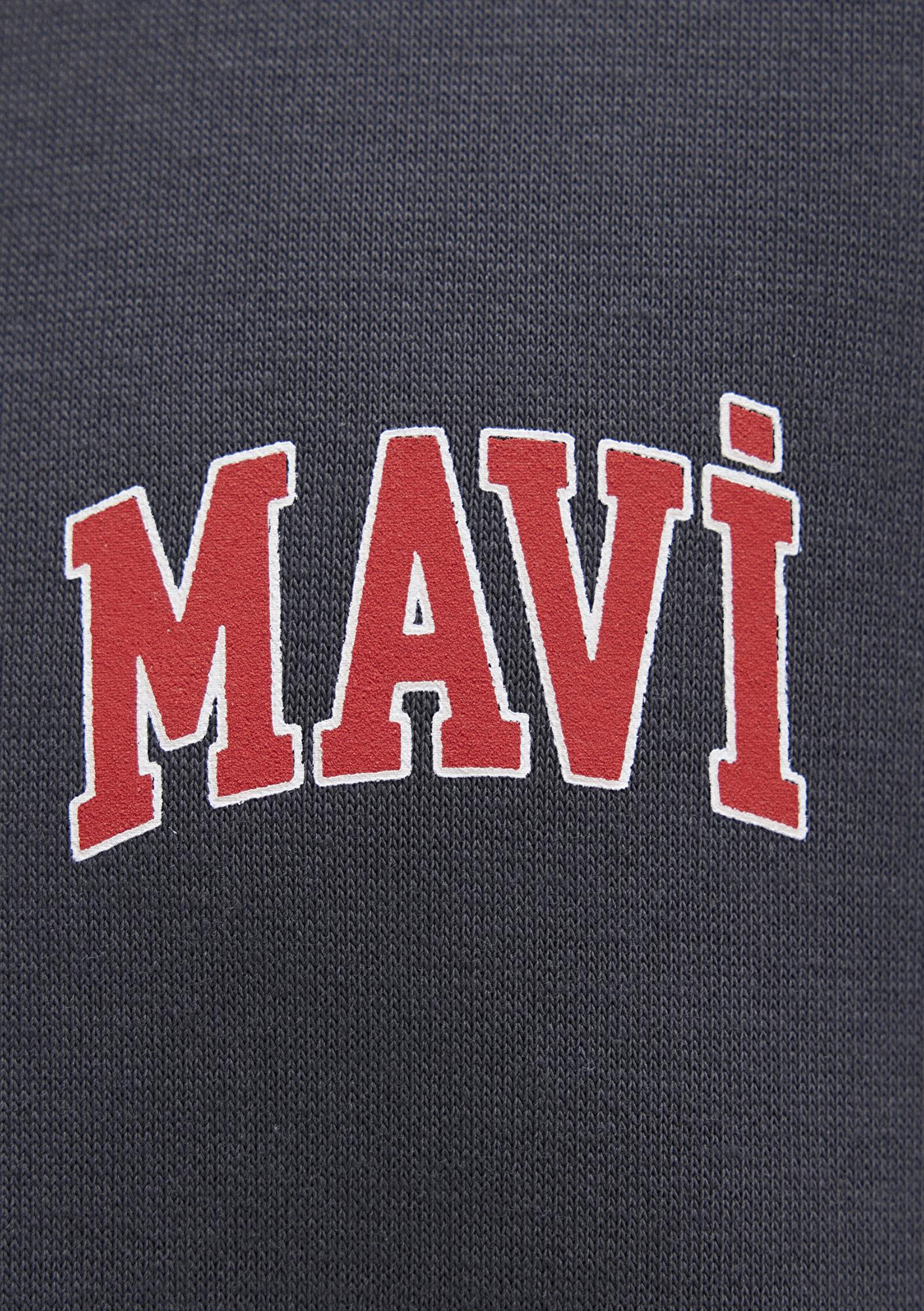 Mavi Mavi Logo Baskılı Yarı Fermuarlı Antrasit Sweatshirt 0S10208-80106