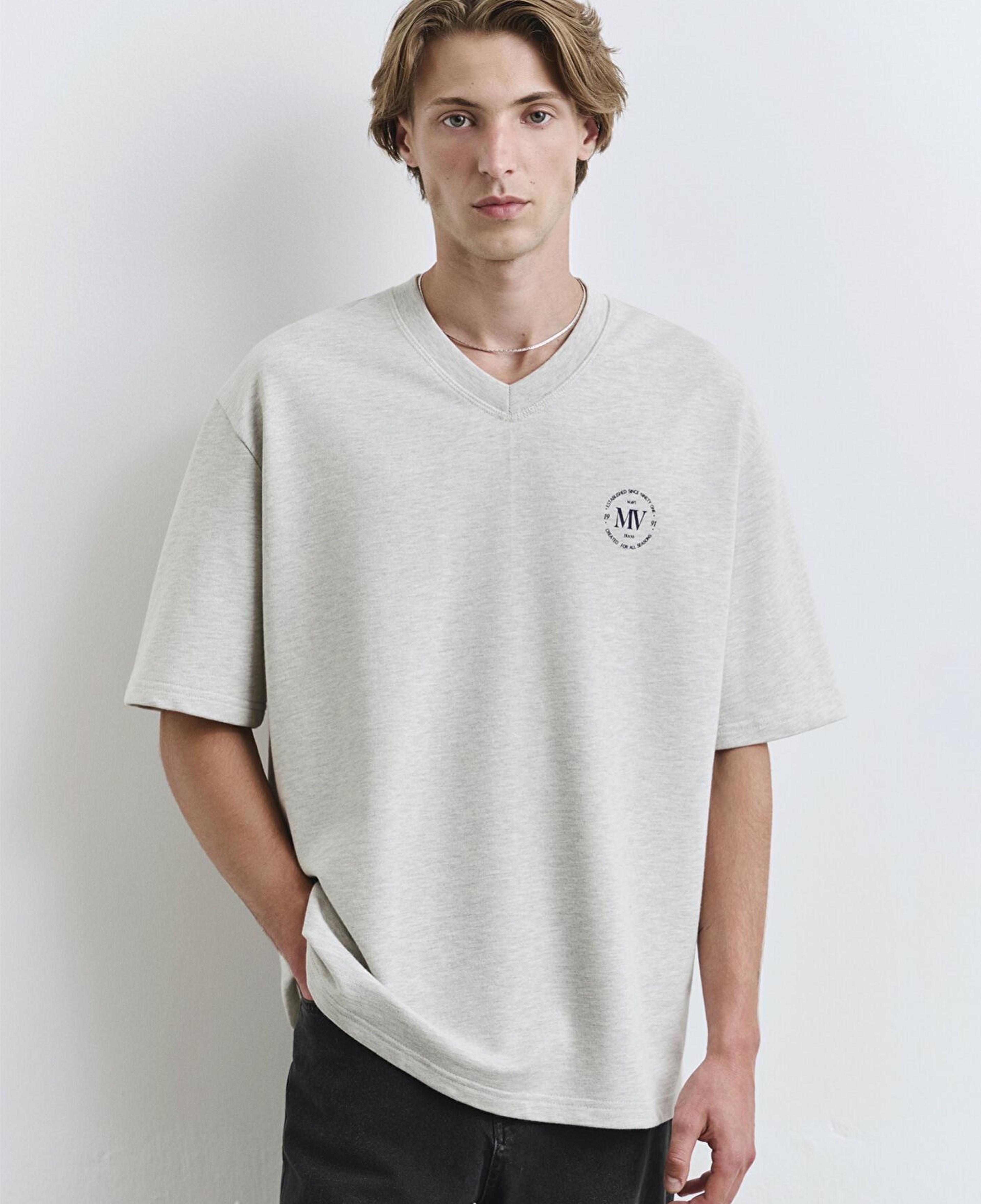 Mavi MV Baskılı Gri Tişört Relaxed Fit / Rahat Kesim 0612846-82498