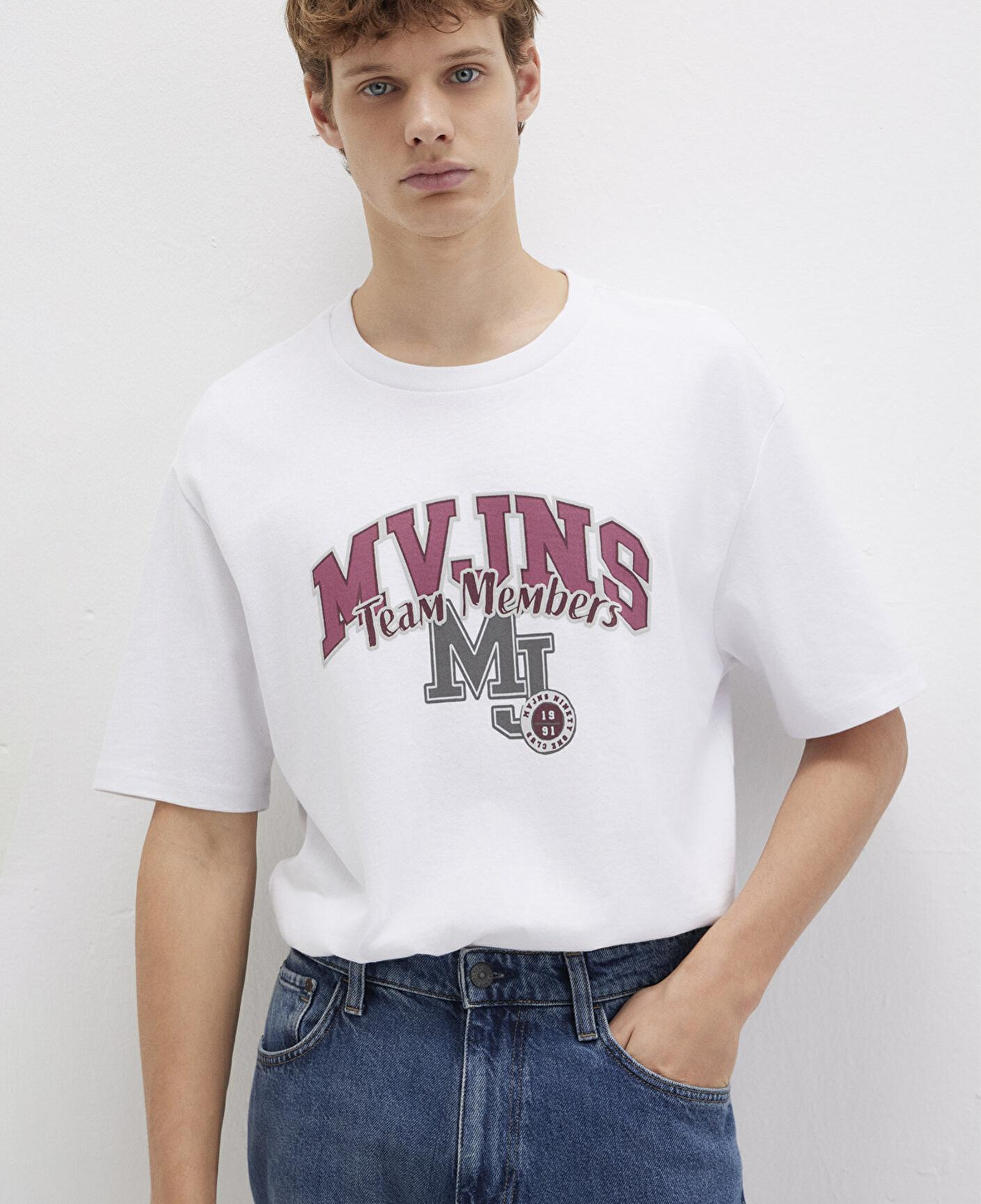 Mavi MVJNS Baskılı Beyaz Tişört Loose Fit / Bol Rahat Kesim 0612858-620