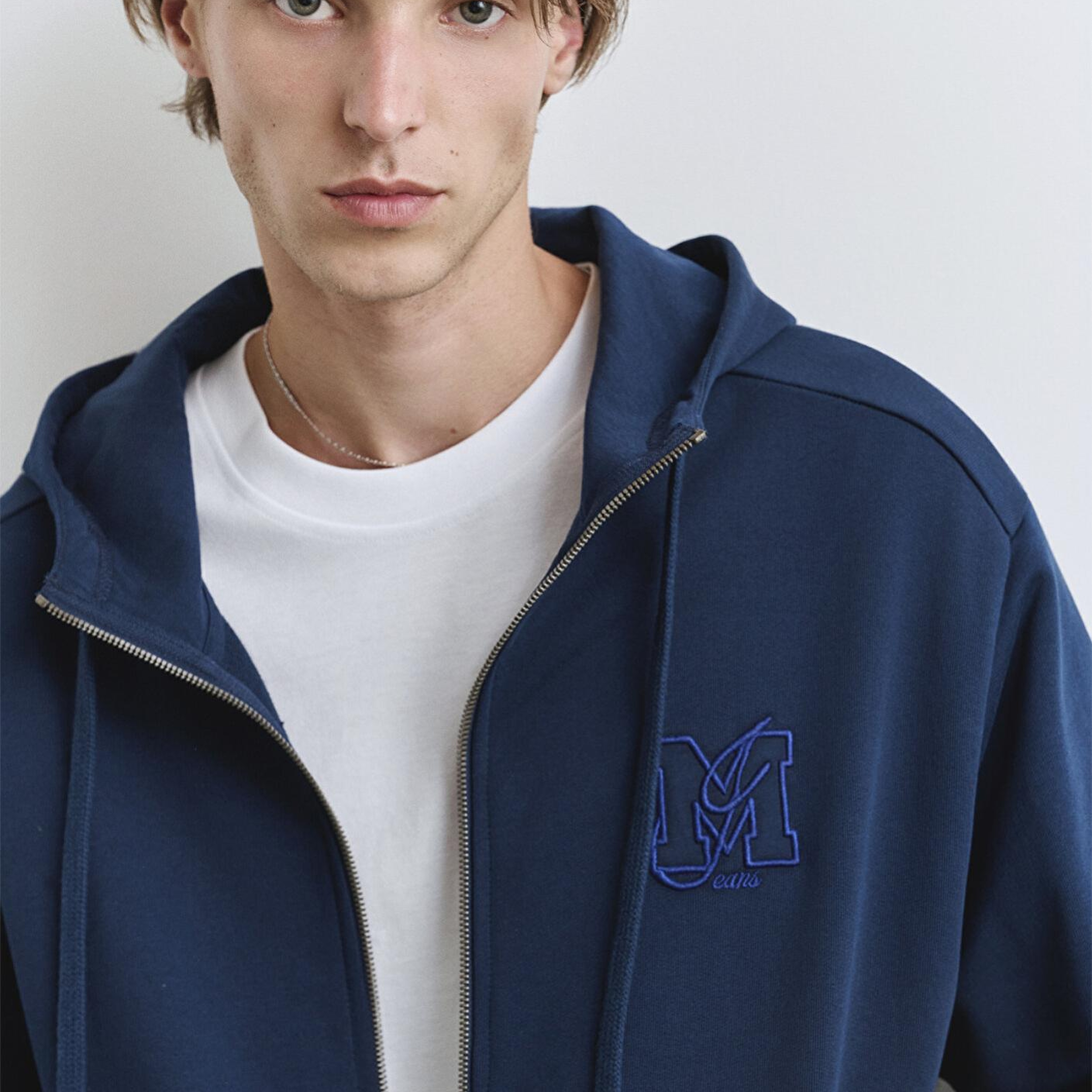 Mavi Fermuarlı Kapüşonlu Lacivert Sweatshirt 0S10392-89353