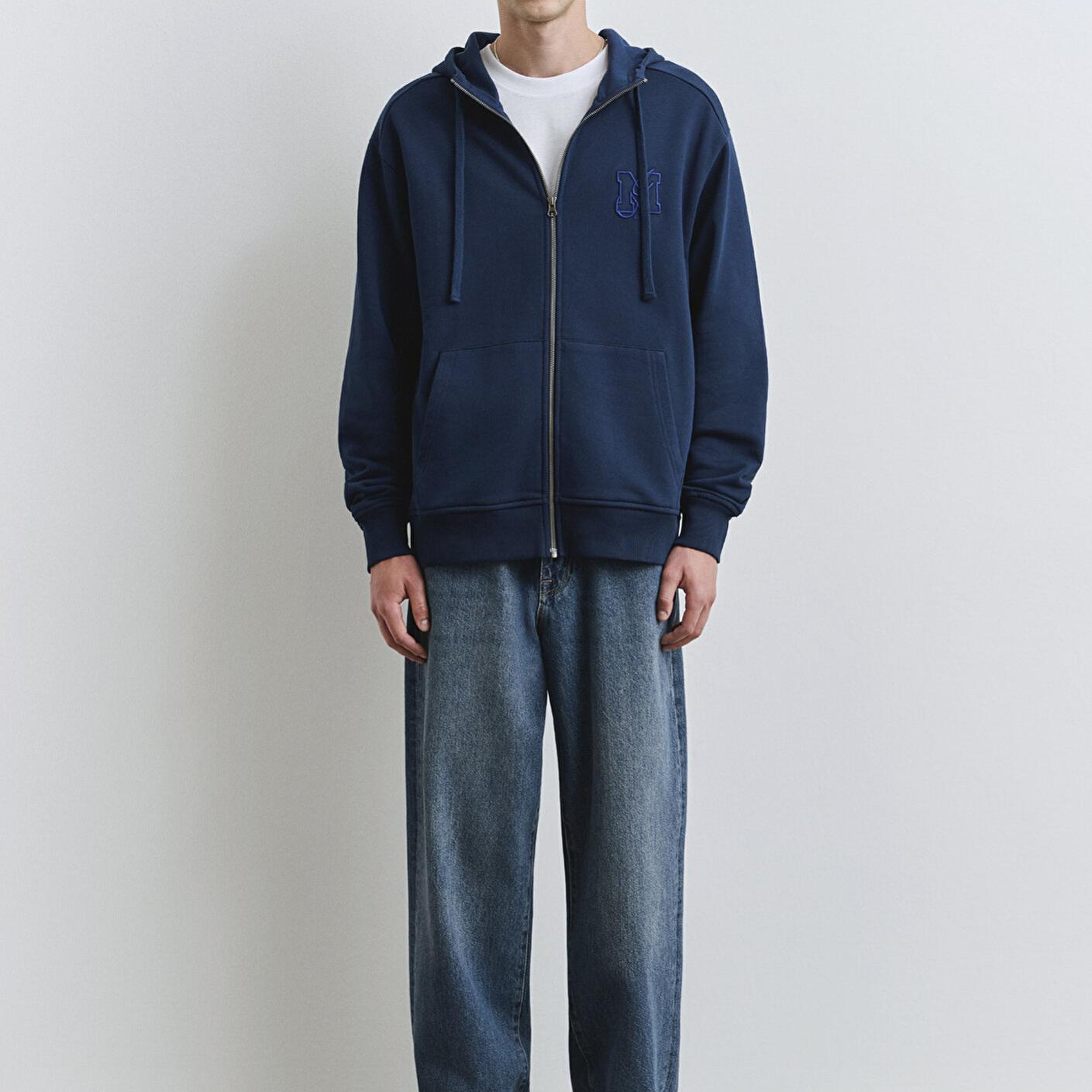 Mavi Fermuarlı Kapüşonlu Lacivert Sweatshirt 0S10392-89353