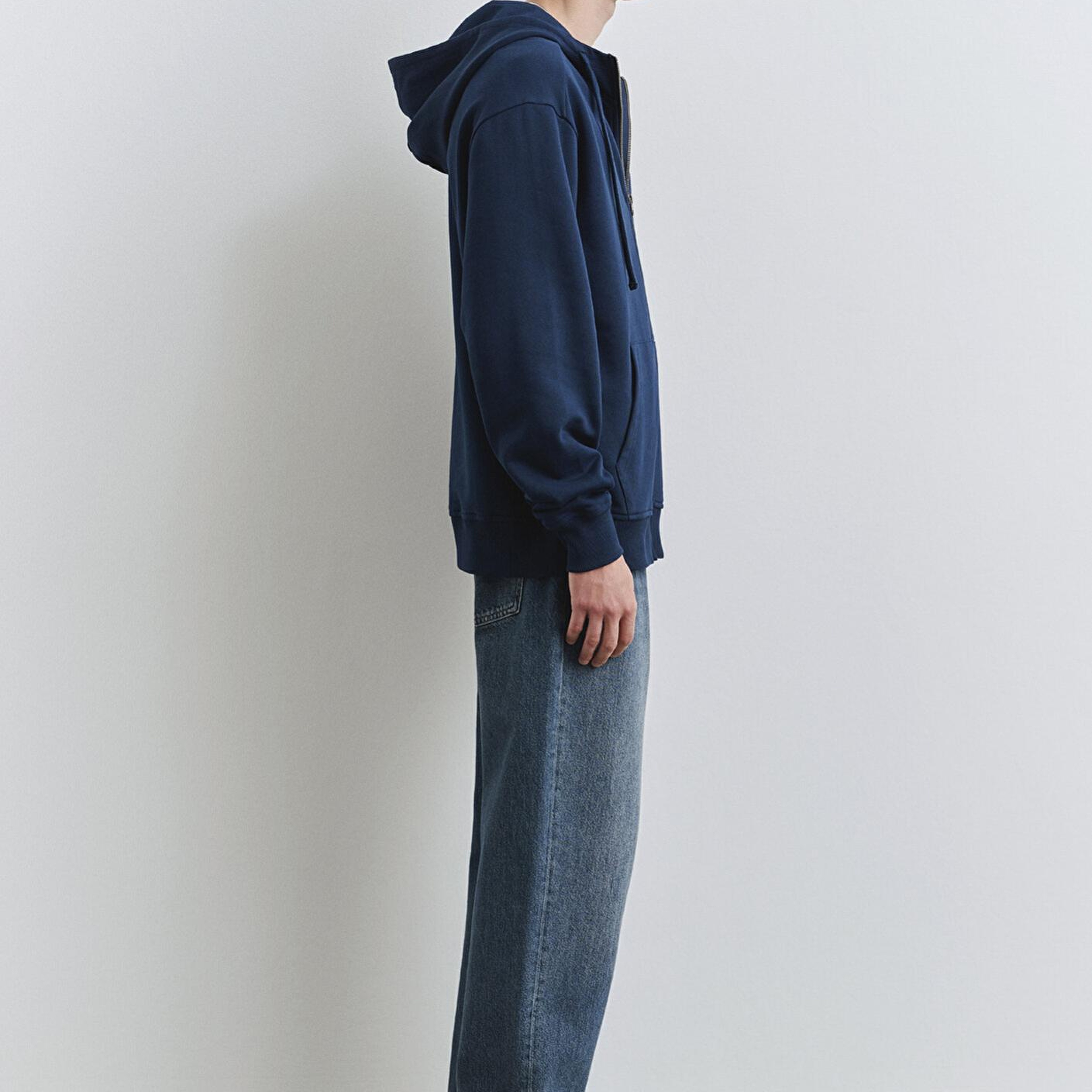 Mavi Fermuarlı Kapüşonlu Lacivert Sweatshirt 0S10392-89353