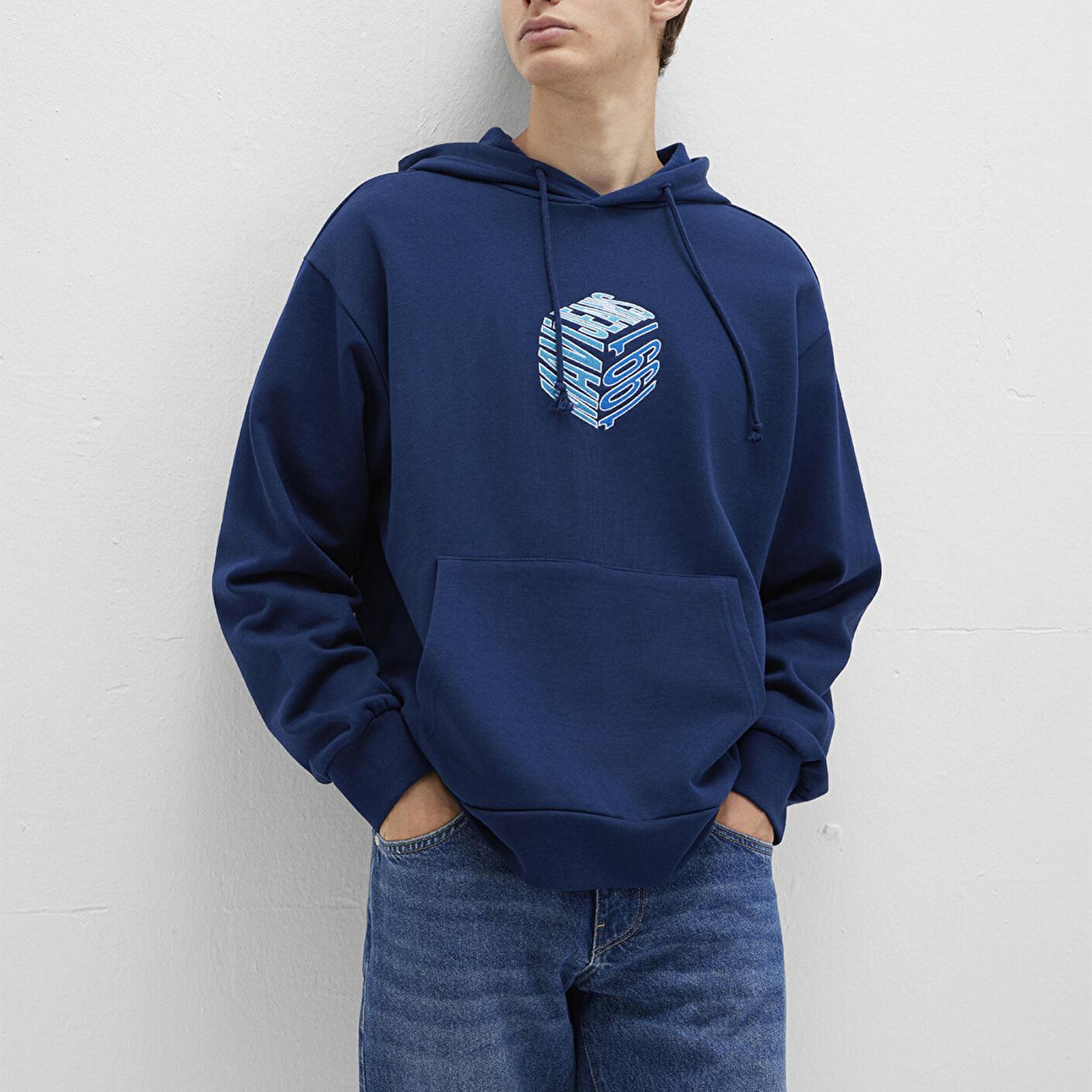 Mavi Mavi Baskılı Kapüşonlu Lacivert Sweatshirt 0S10397-89353