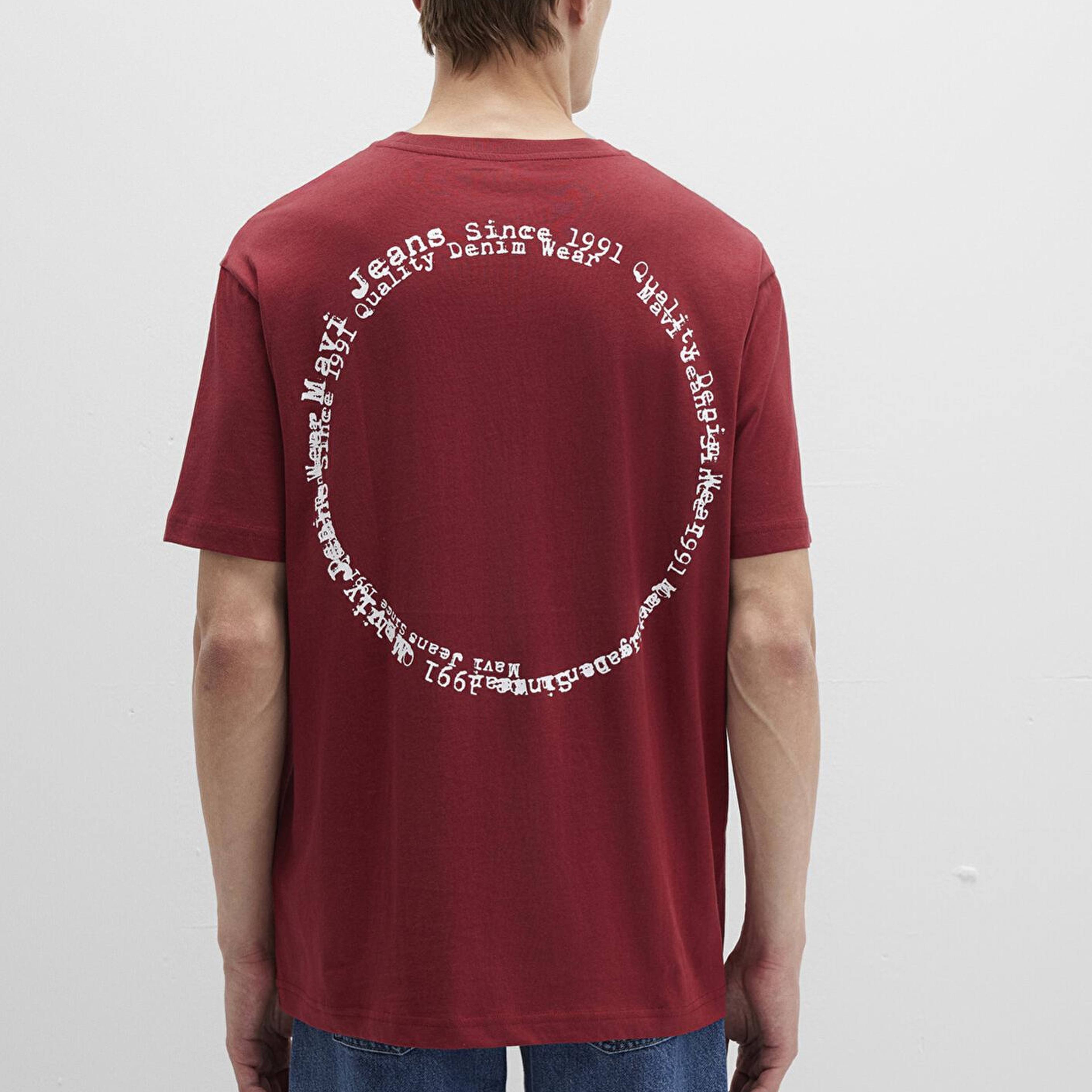 Mavi Mavi Jeans Baskılı Kırmızı Tişört Loose Fit / Bol Rahat Kesim 0612899-89065