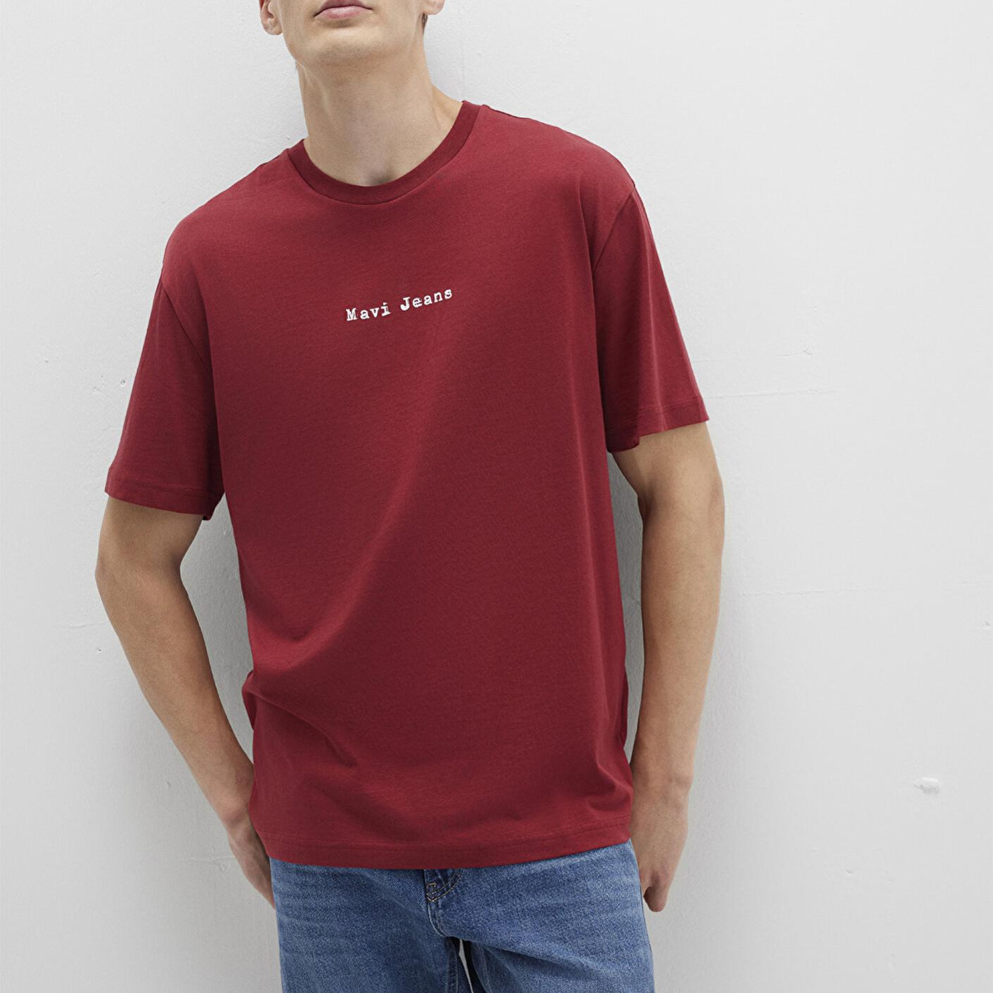 Mavi Mavi Jeans Baskılı Kırmızı Tişört Loose Fit / Bol Rahat Kesim 0612899-89065