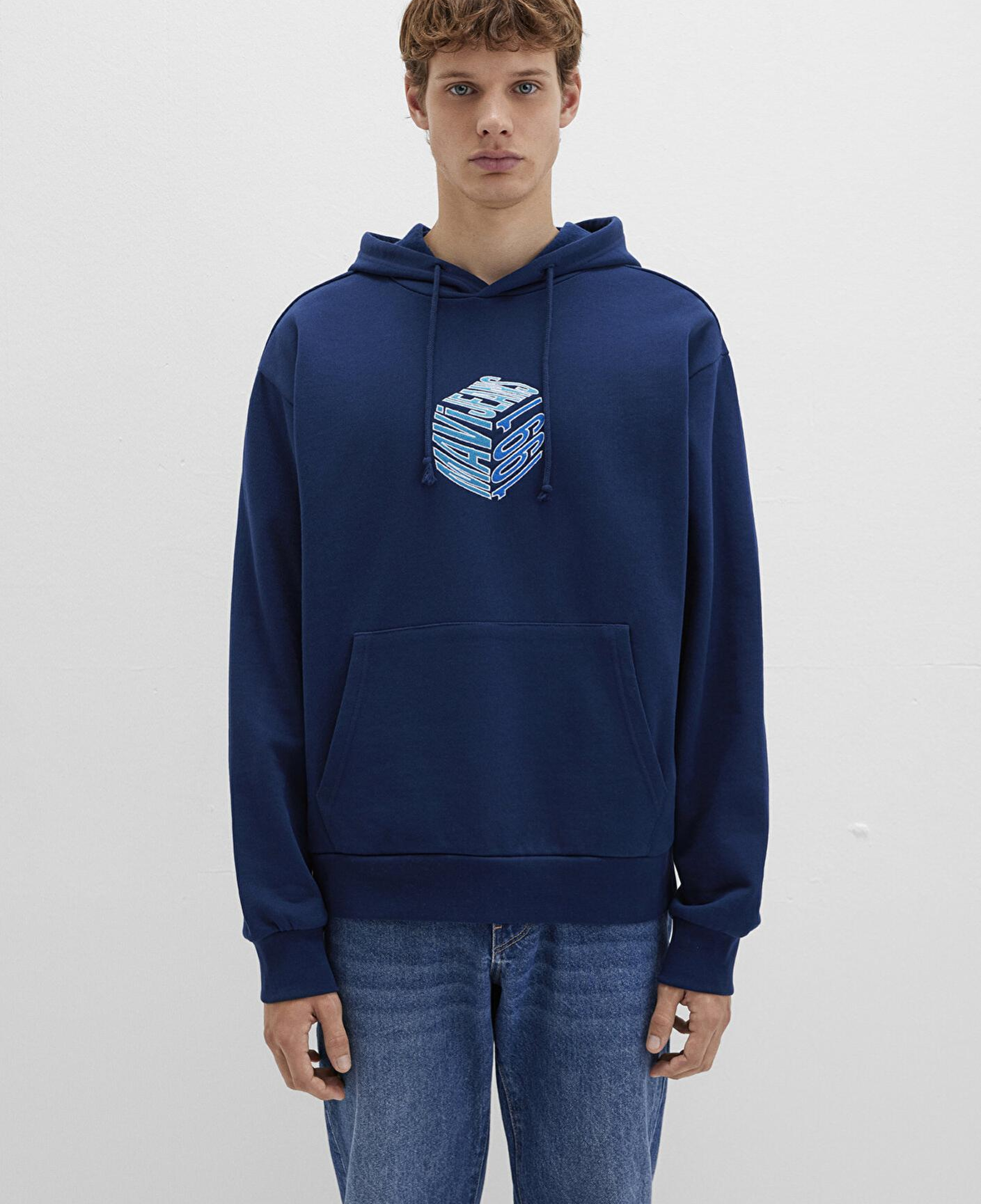 Mavi Mavi Baskılı Kapüşonlu Lacivert Sweatshirt 0S10397-89353