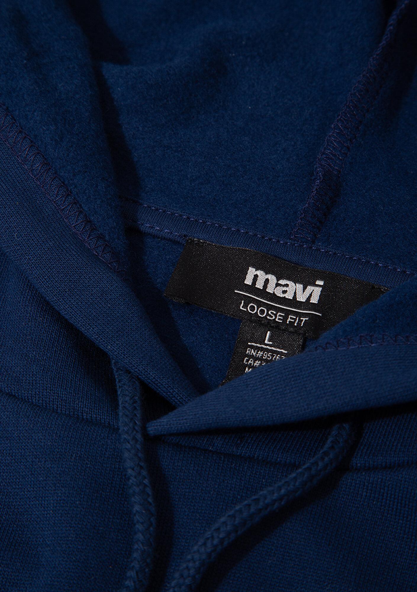 Mavi Mavi Baskılı Kapüşonlu Lacivert Sweatshirt 0S10397-89353