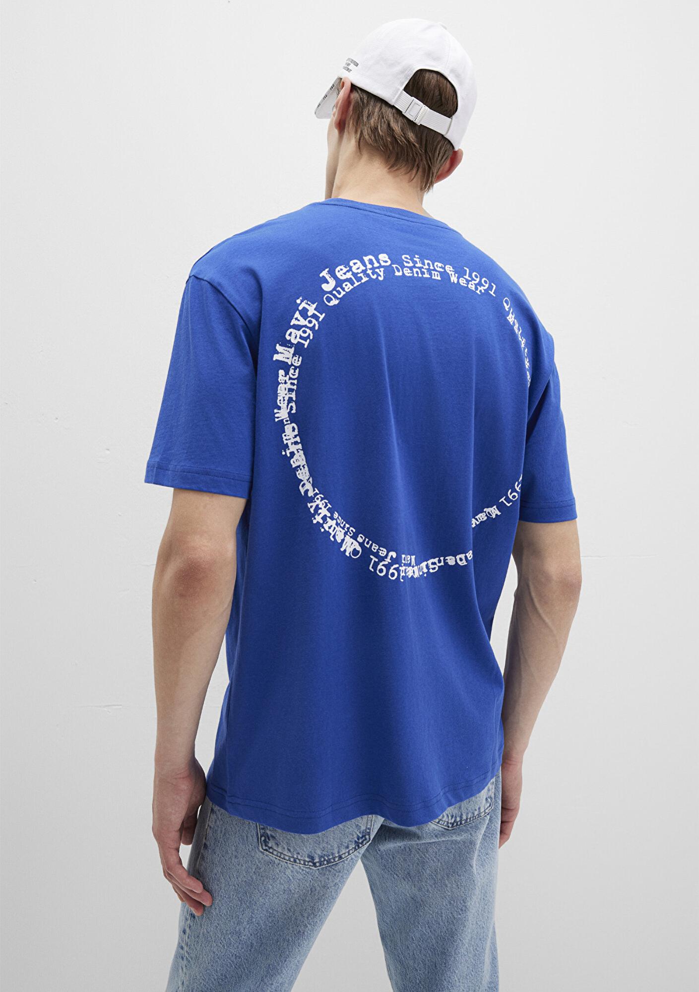 Mavi Mavi Jeans Baskılı Mavi Tişört Loose Fit / Bol Rahat Kesim 0612899-70907