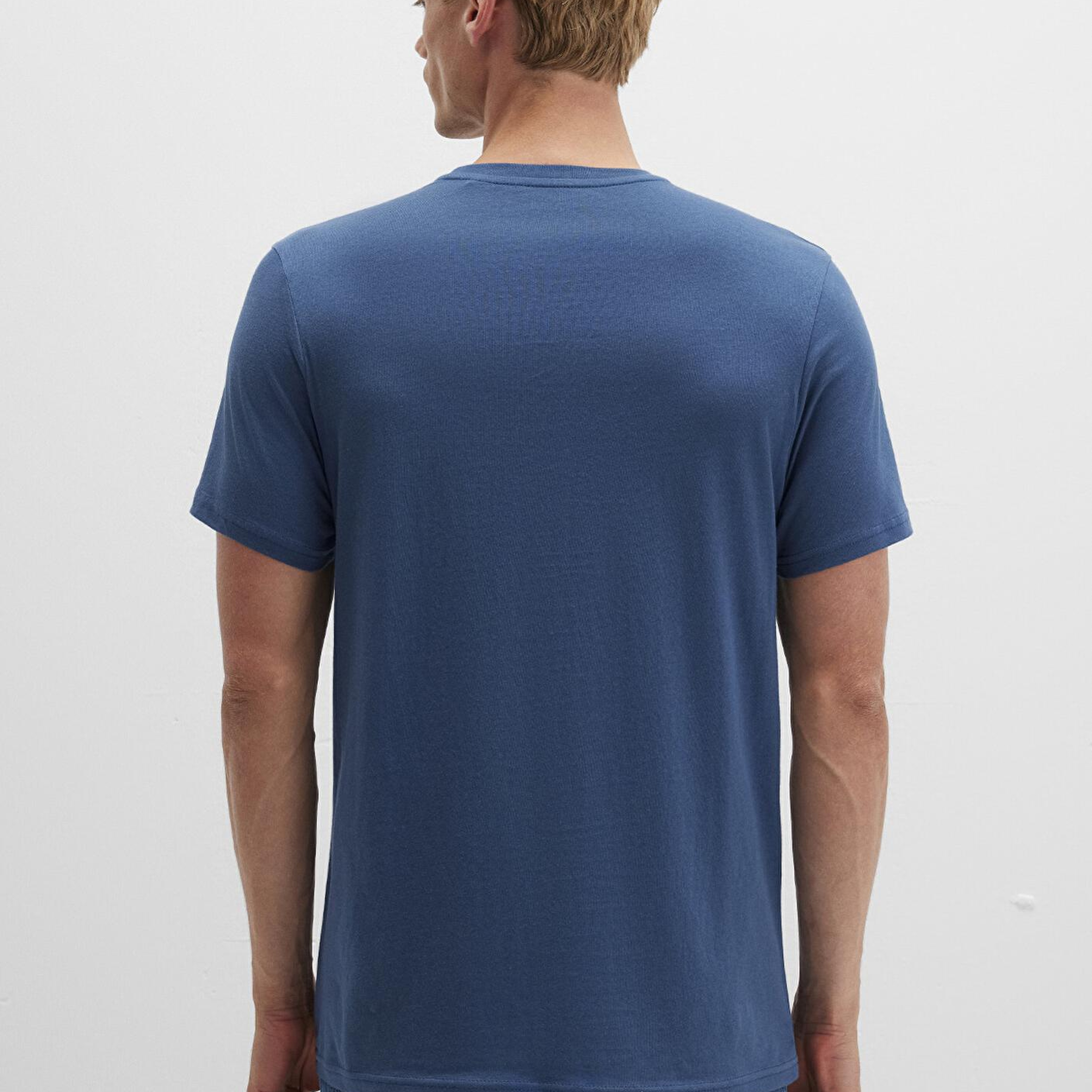 Mavi Mavi Logo Baskılı Mavi Tişört Slim Fit / Dar Kesim 065781-90609