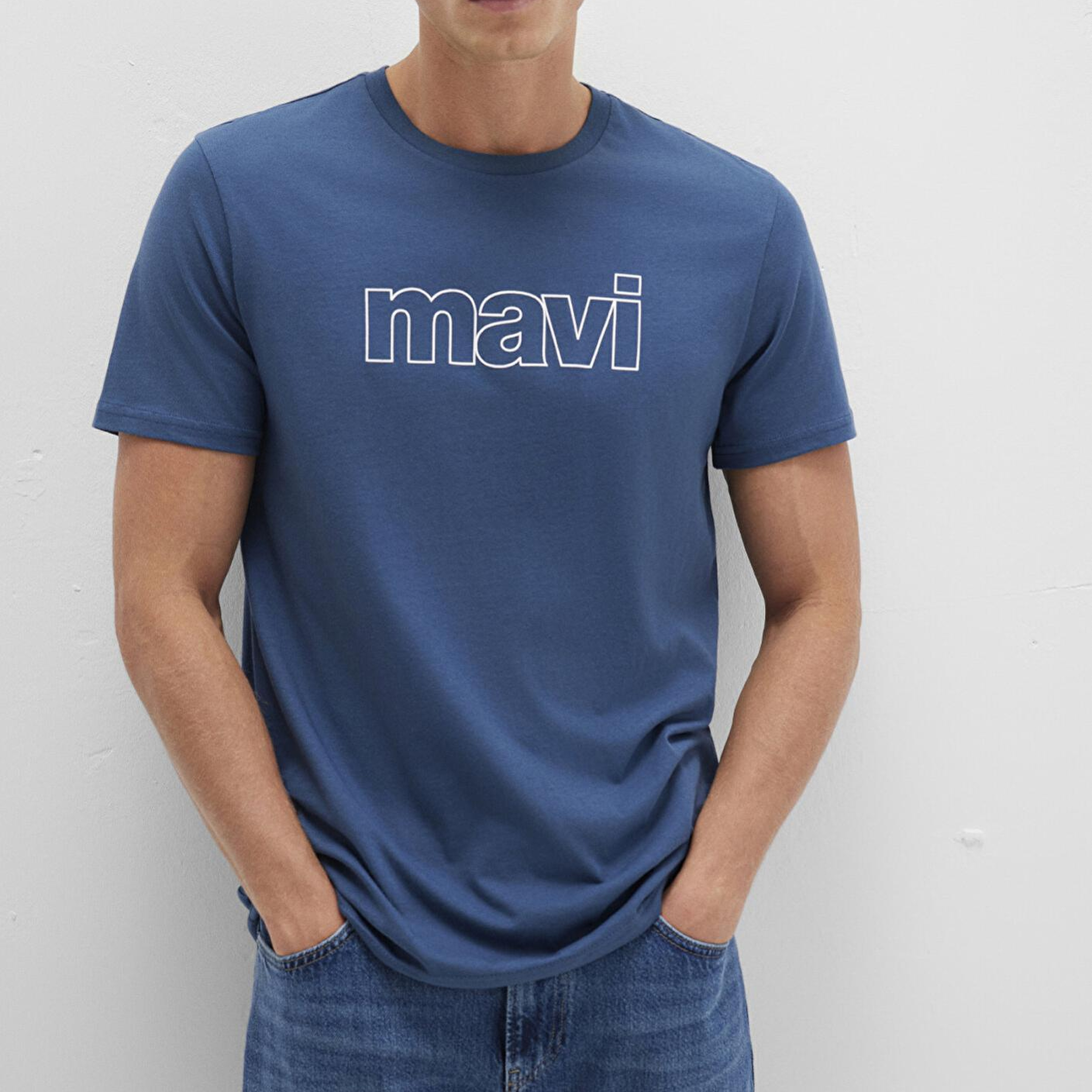 Mavi Mavi Logo Baskılı Mavi Tişört Slim Fit / Dar Kesim 065781-90609