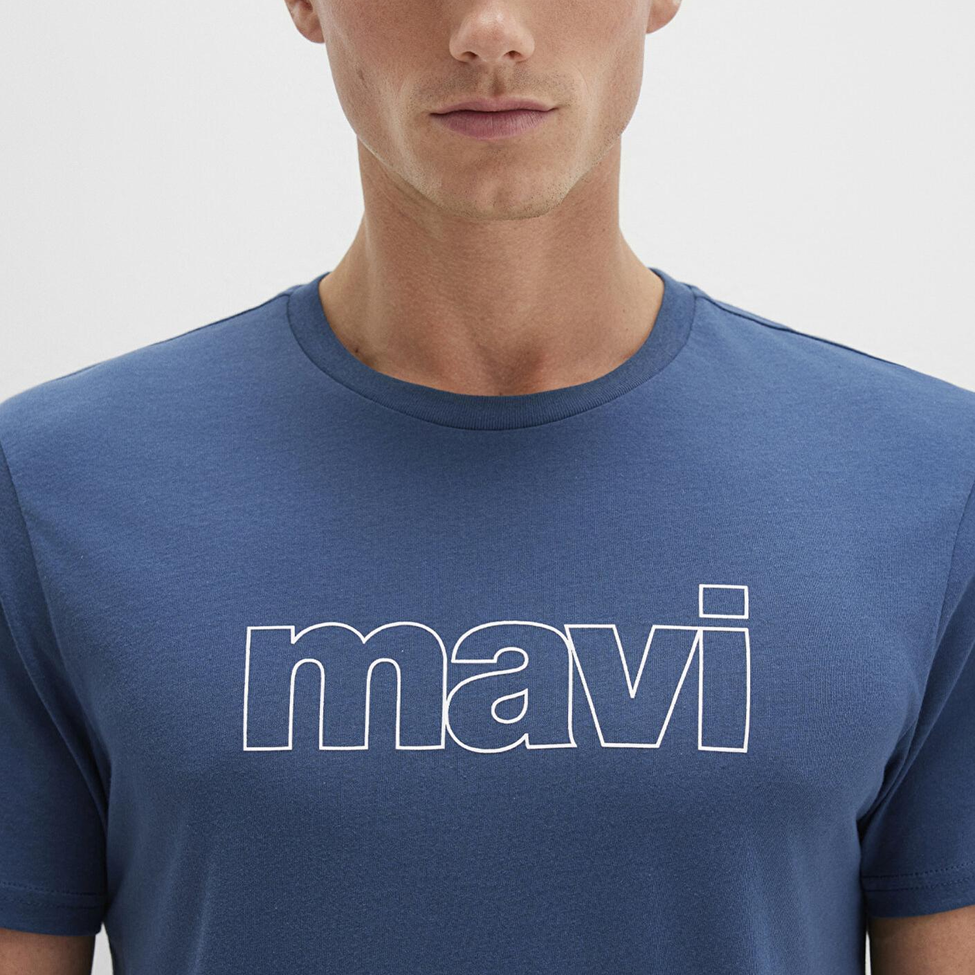 Mavi Mavi Logo Baskılı Mavi Tişört Slim Fit / Dar Kesim 065781-90609