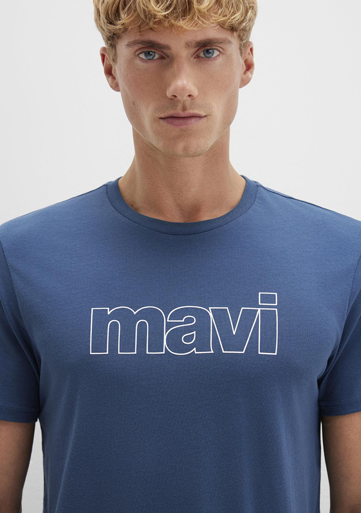 Mavi Mavi Logo Baskılı Mavi Tişört Slim Fit / Dar Kesim 065781-90609