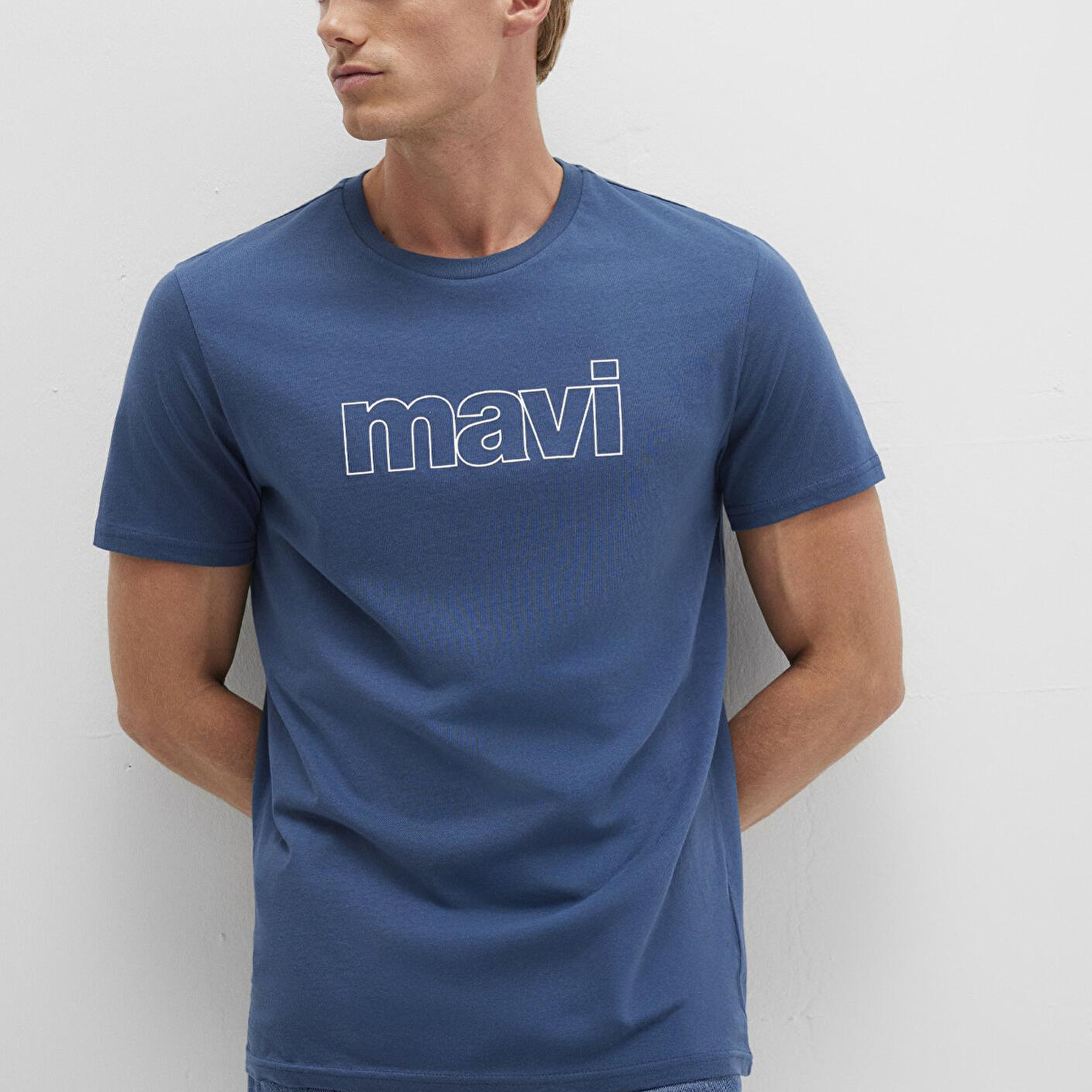 Mavi Mavi Logo Baskılı Mavi Tişört Slim Fit / Dar Kesim 065781-90609