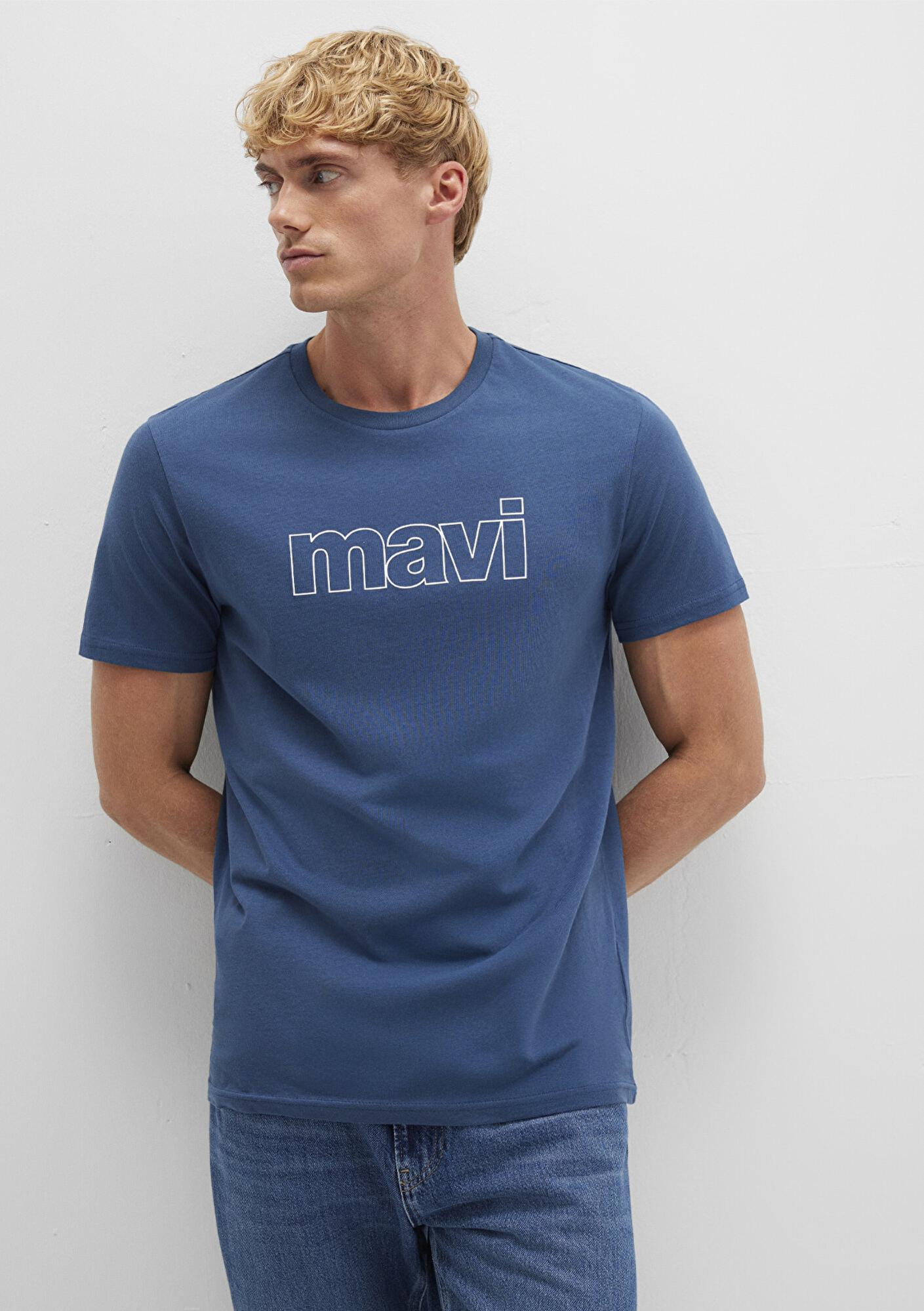 Mavi Mavi Logo Baskılı Mavi Tişört Slim Fit / Dar Kesim 065781-90609