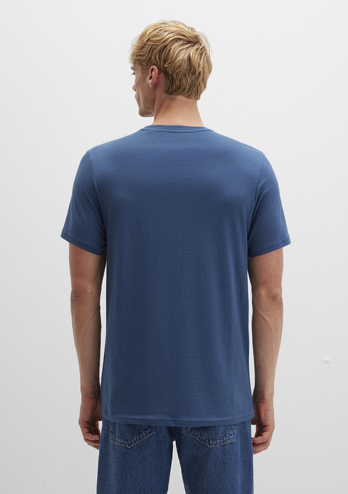 Mavi Mavi Logo Baskılı Mavi Tişört Slim Fit / Dar Kesim 065781-90609