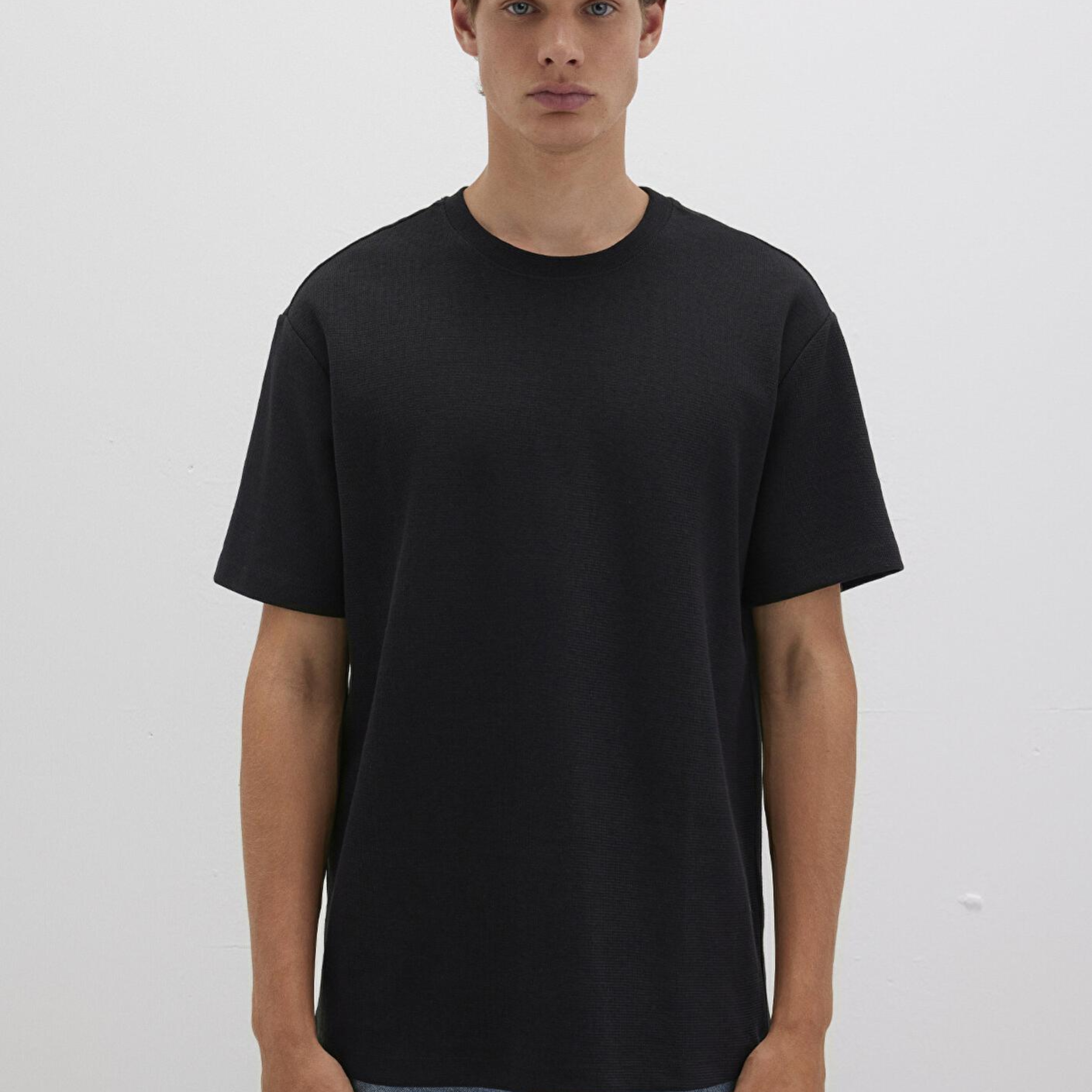 Mavi Siyah Basic Tişört Loose Fit / Bol Rahat Kesim 0612910-900