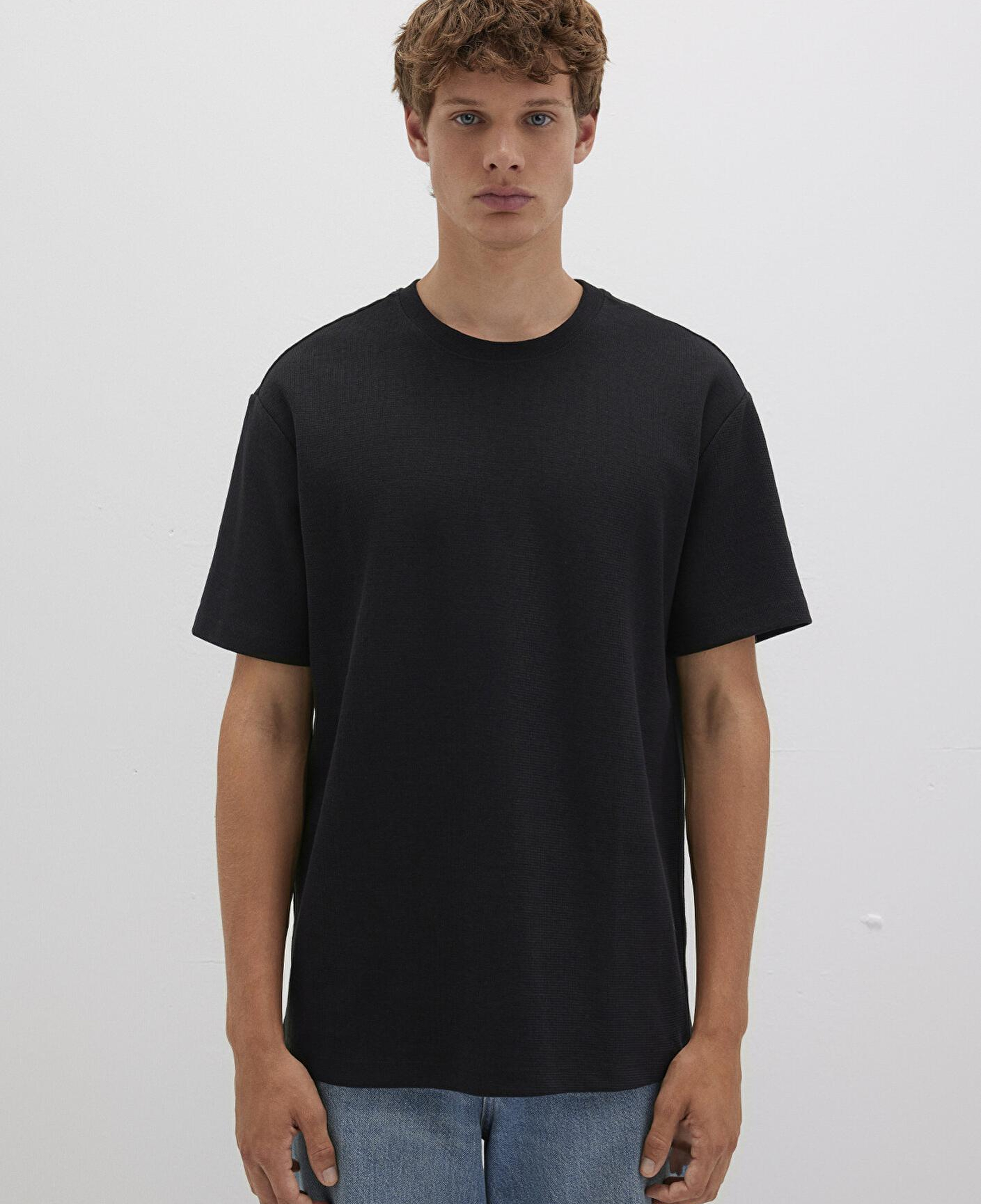 Mavi Siyah Basic Tişört Loose Fit / Bol Rahat Kesim 0612910-900