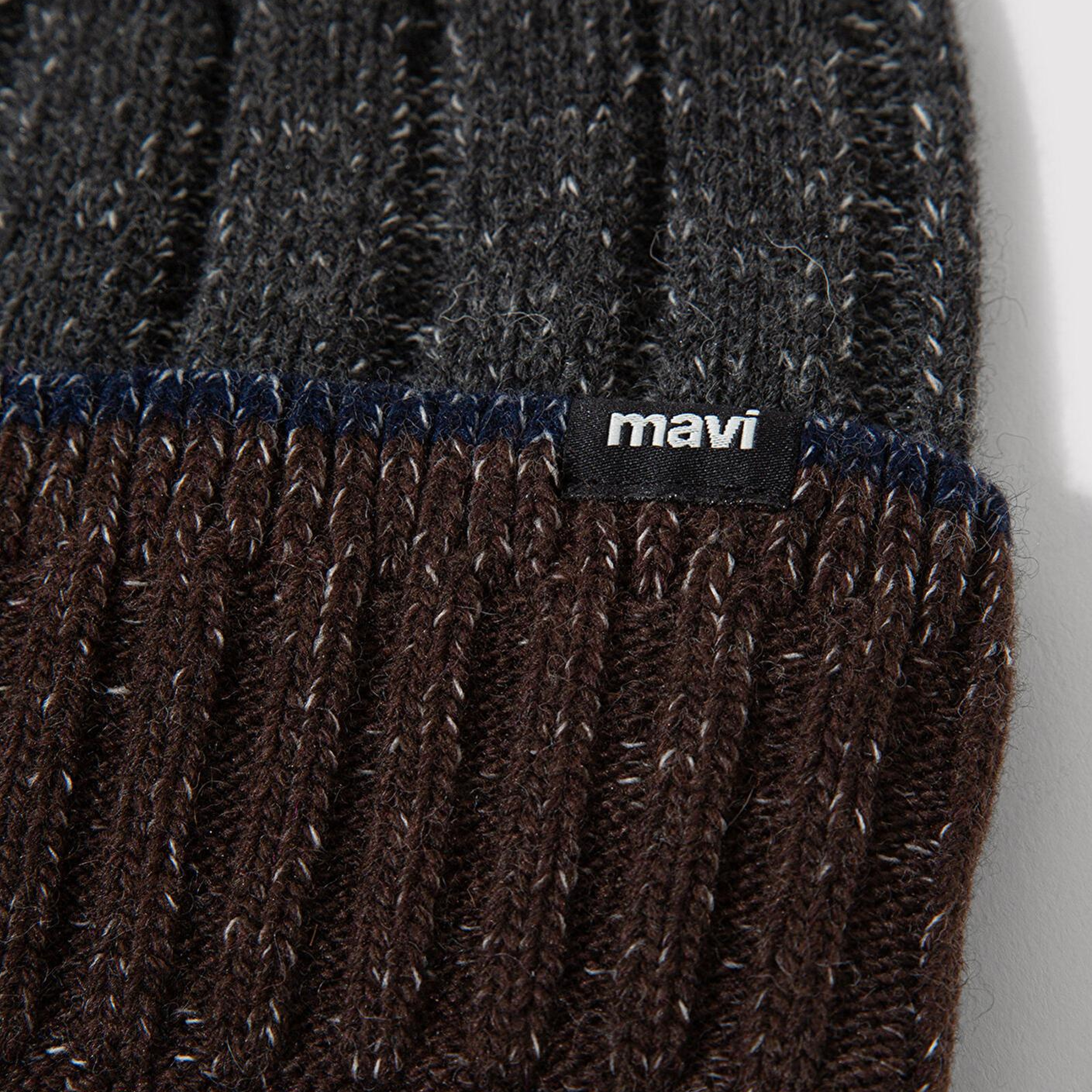 Mavi Yün Karışımlı Antrasit Bere 0912003-24674