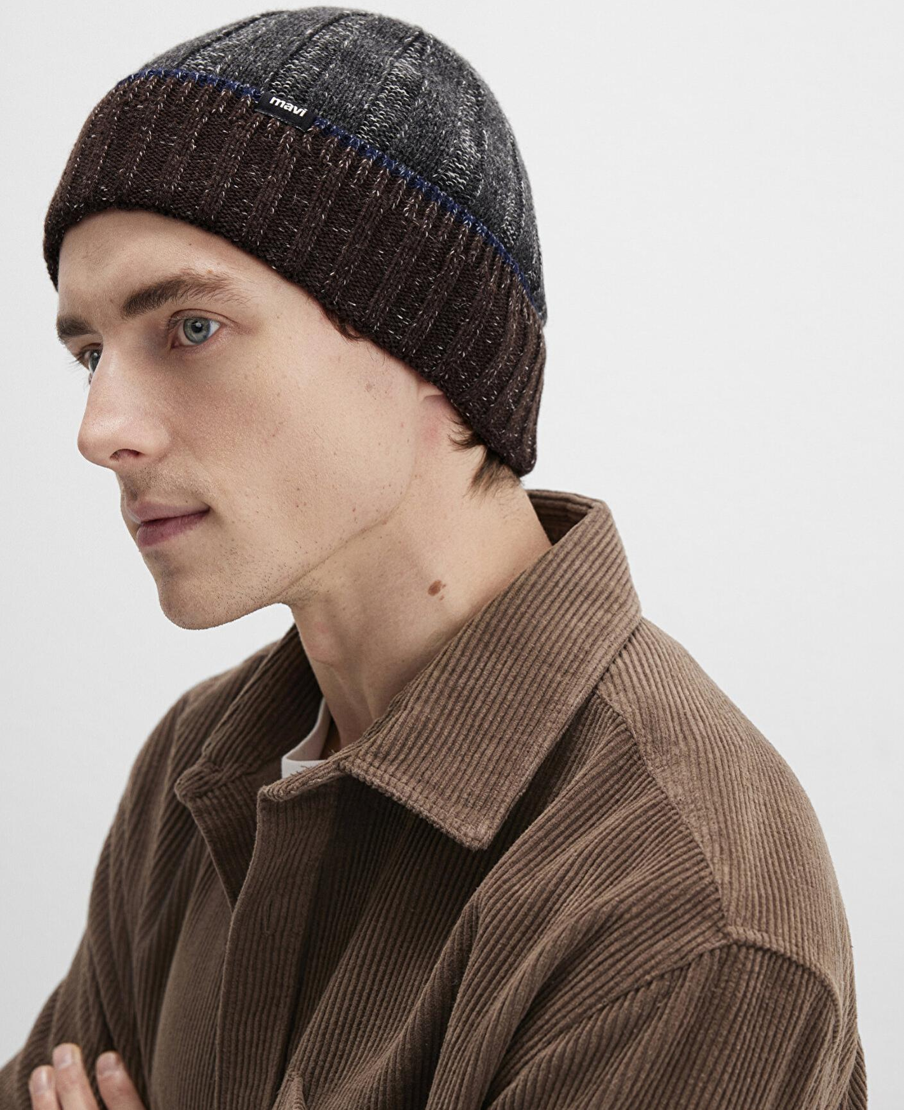 Mavi Yün Karışımlı Antrasit Bere 0912003-24674