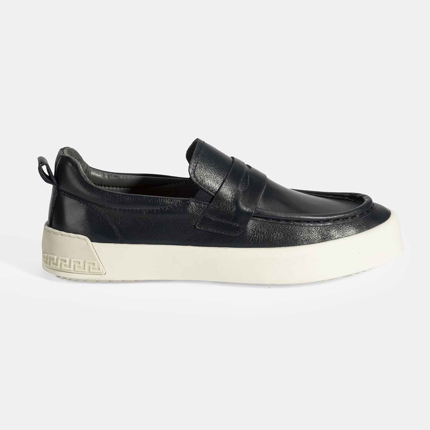 Erkek Lacivert Deri Loafer