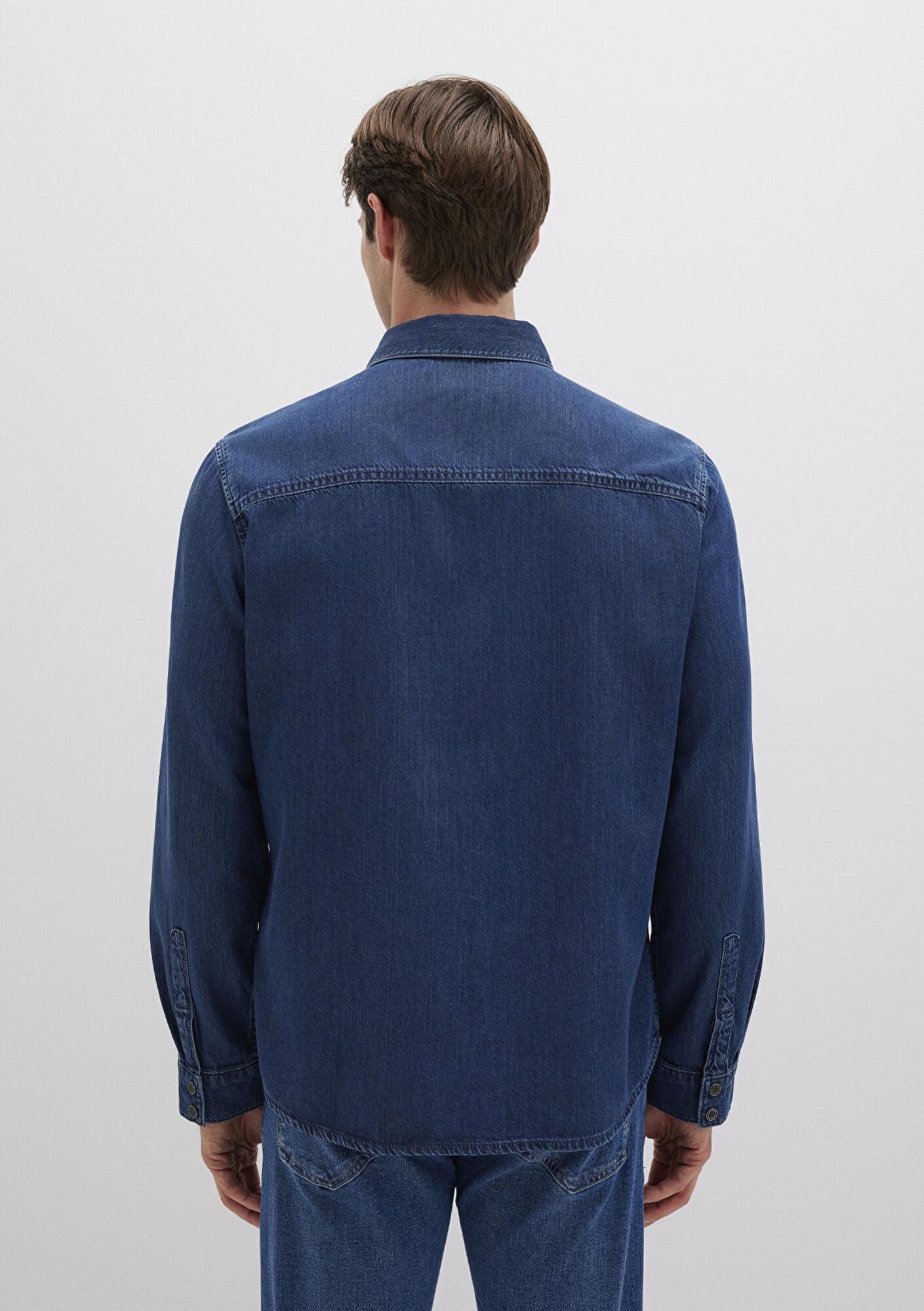 Mavi Roy Lux Black Koyu Indigo Mavisi Jean Gömlek Slim Fit / Dar Kesim 0210496-90767