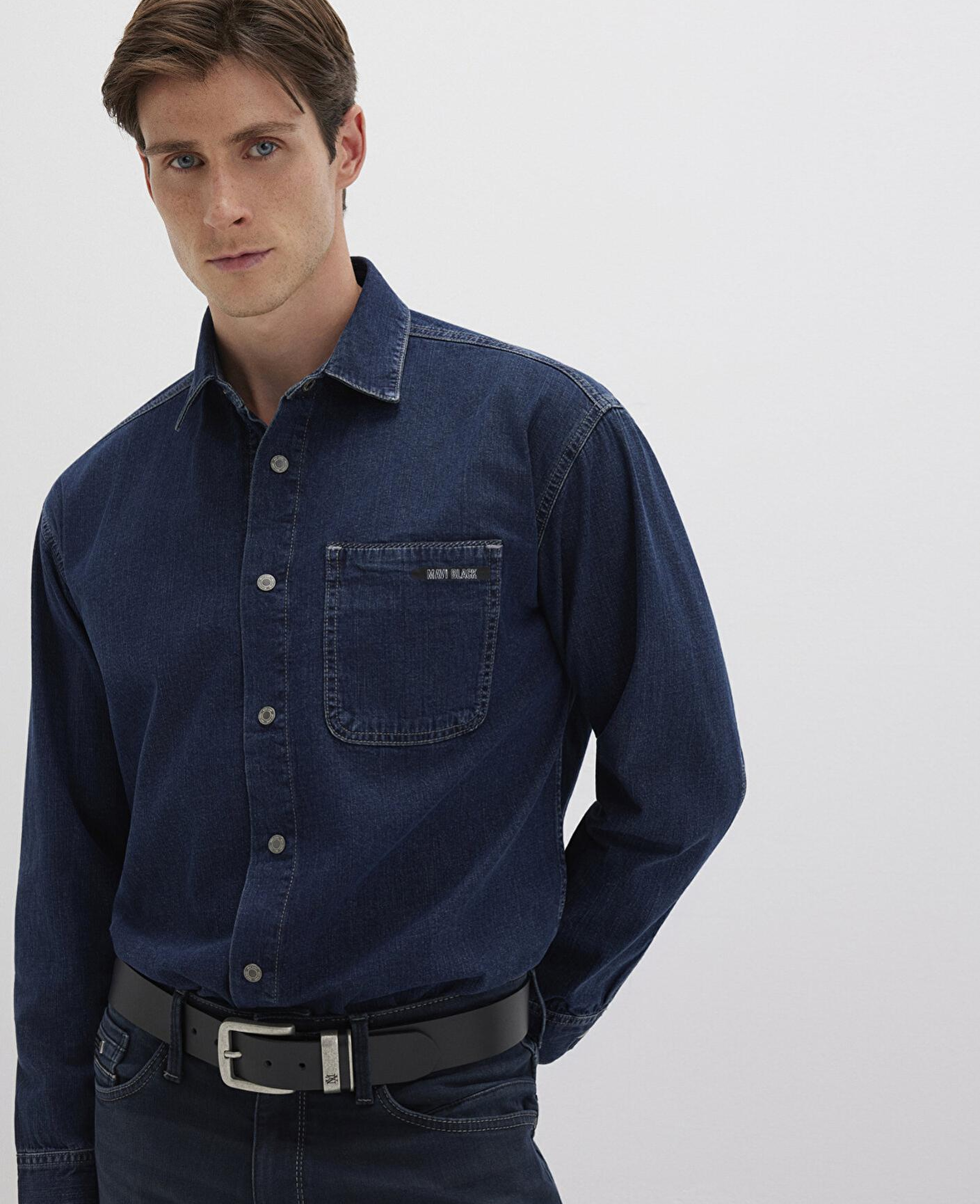 Mavi Aidan Mavi Black Vintage Indigo Mavisi Jean Gömlek Regular Fit / Normal Kesim 0210588-90768