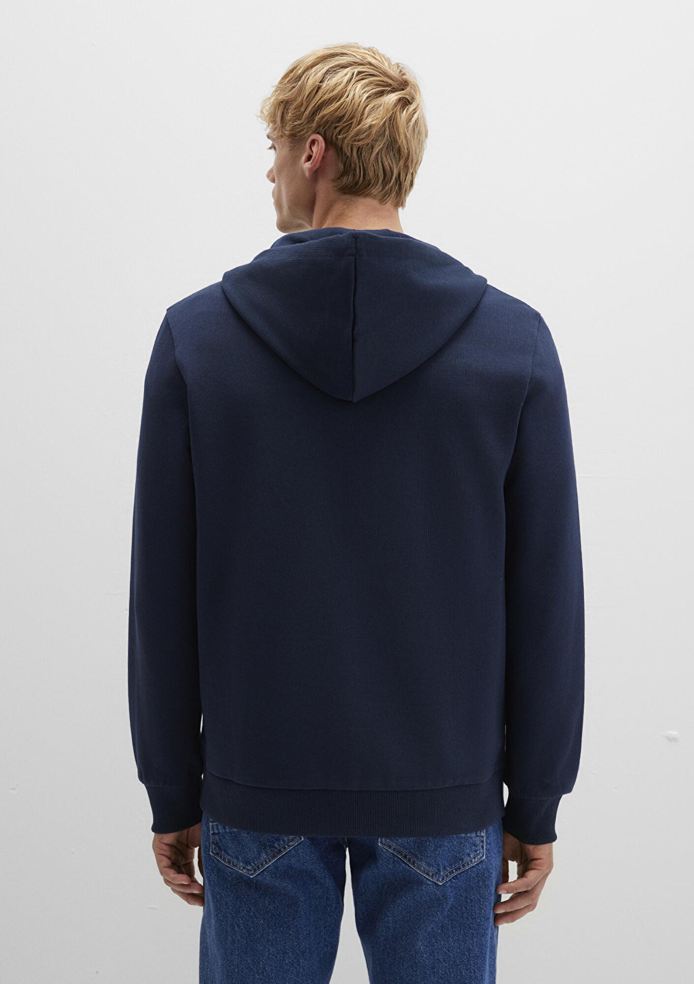 Mavi Kapüşonlu Fermuarlı Lacivert Sweatshirt 0S10423-70490