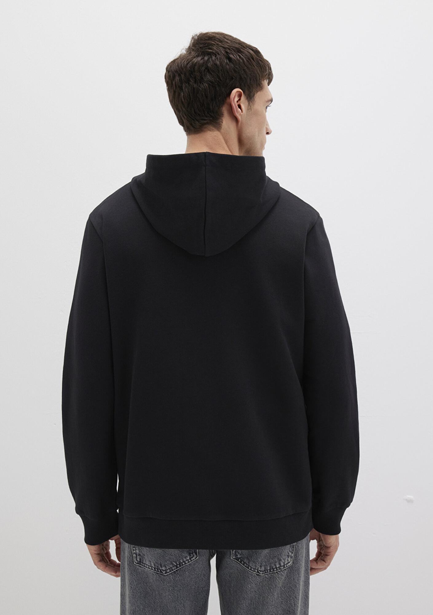 Mavi Kapüşonlu Fermuarlı Siyah Sweatshirt 0S10423-900
