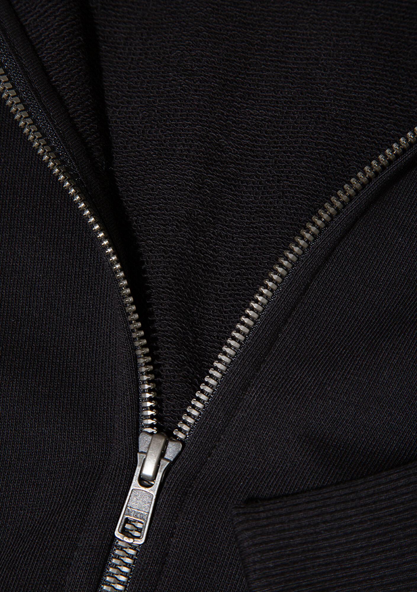 Mavi Kapüşonlu Fermuarlı Siyah Sweatshirt 0S10423-900