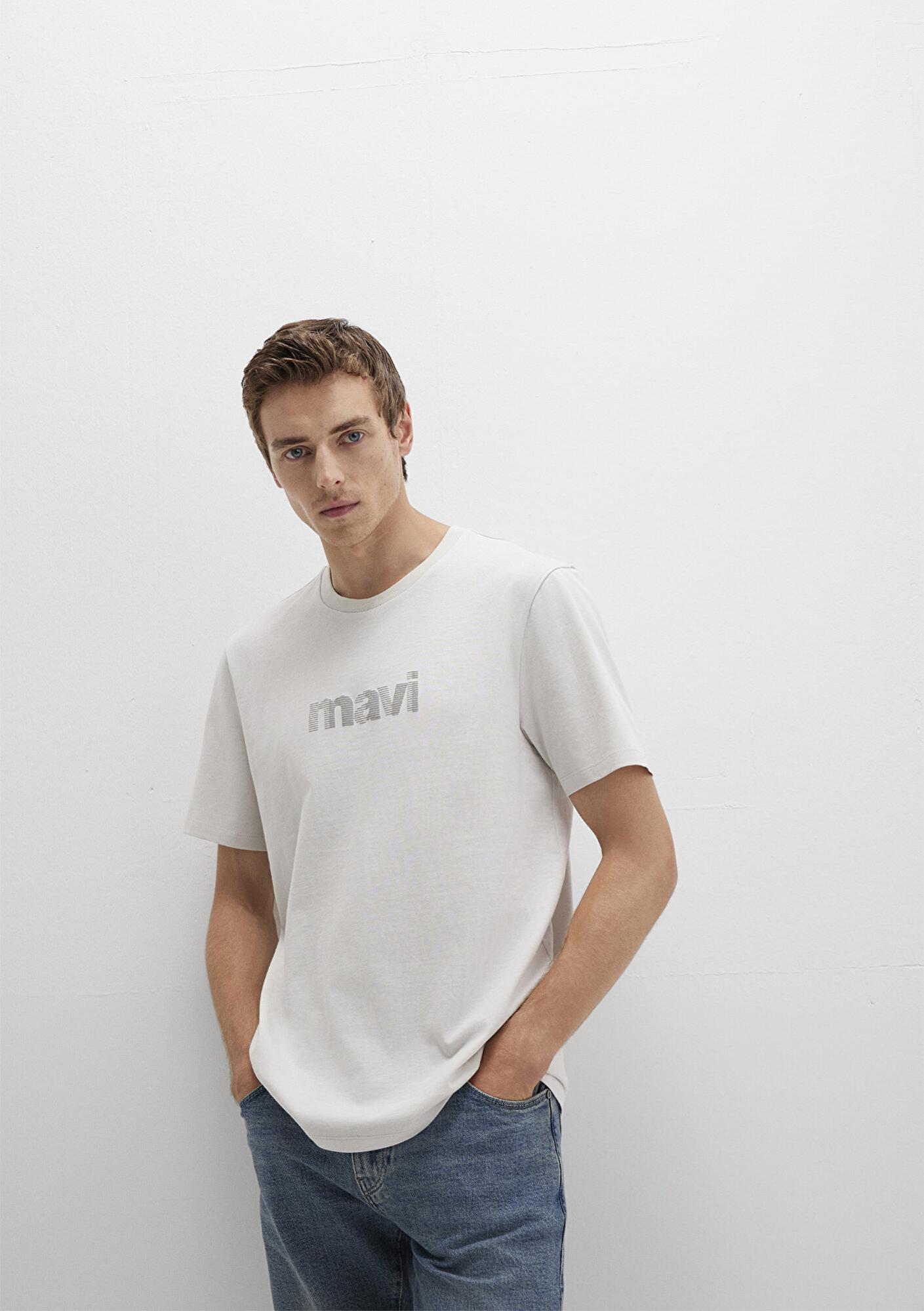 Mavi Mavi Logo Baskılı Gri Tişört Regular Fit / Normal Kesim 0612936-80192