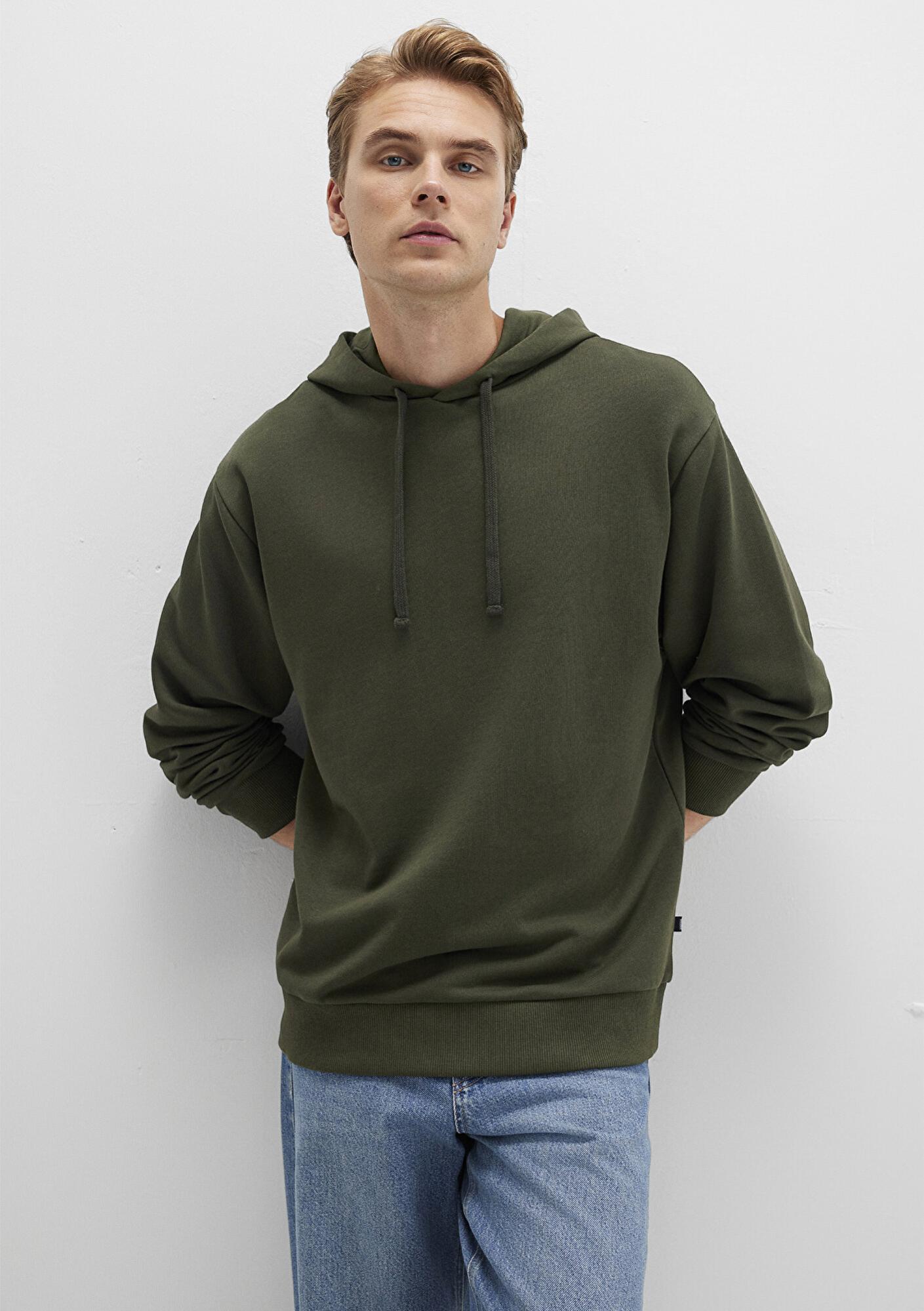 Mavi Kapüşonlu Haki Sweatshirt 0S10417-71545
