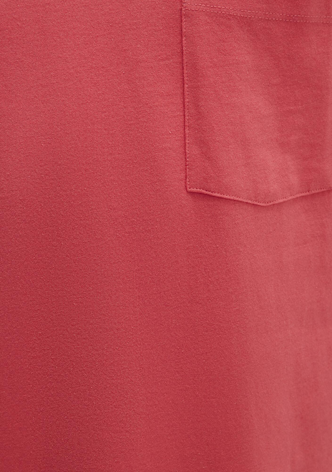 Mavi Cep Detaylı Pembe Basic Tişört Loose Fit / Bol Rahat Kesim 066248-71079