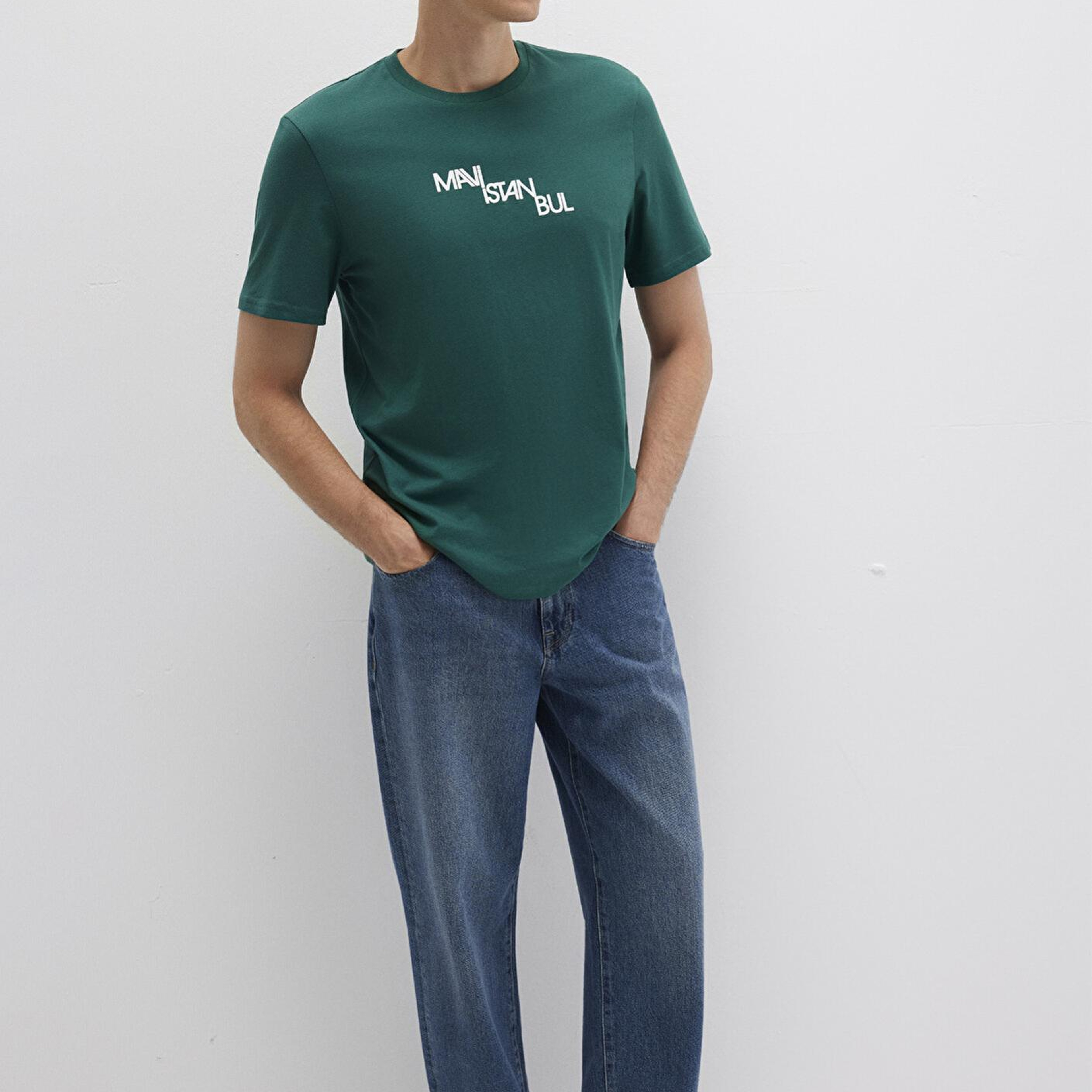 Mavi Mavi İstanbul Baskılı Yeşil Tişört Regular Fit / Normal Kesim 0612274-90960