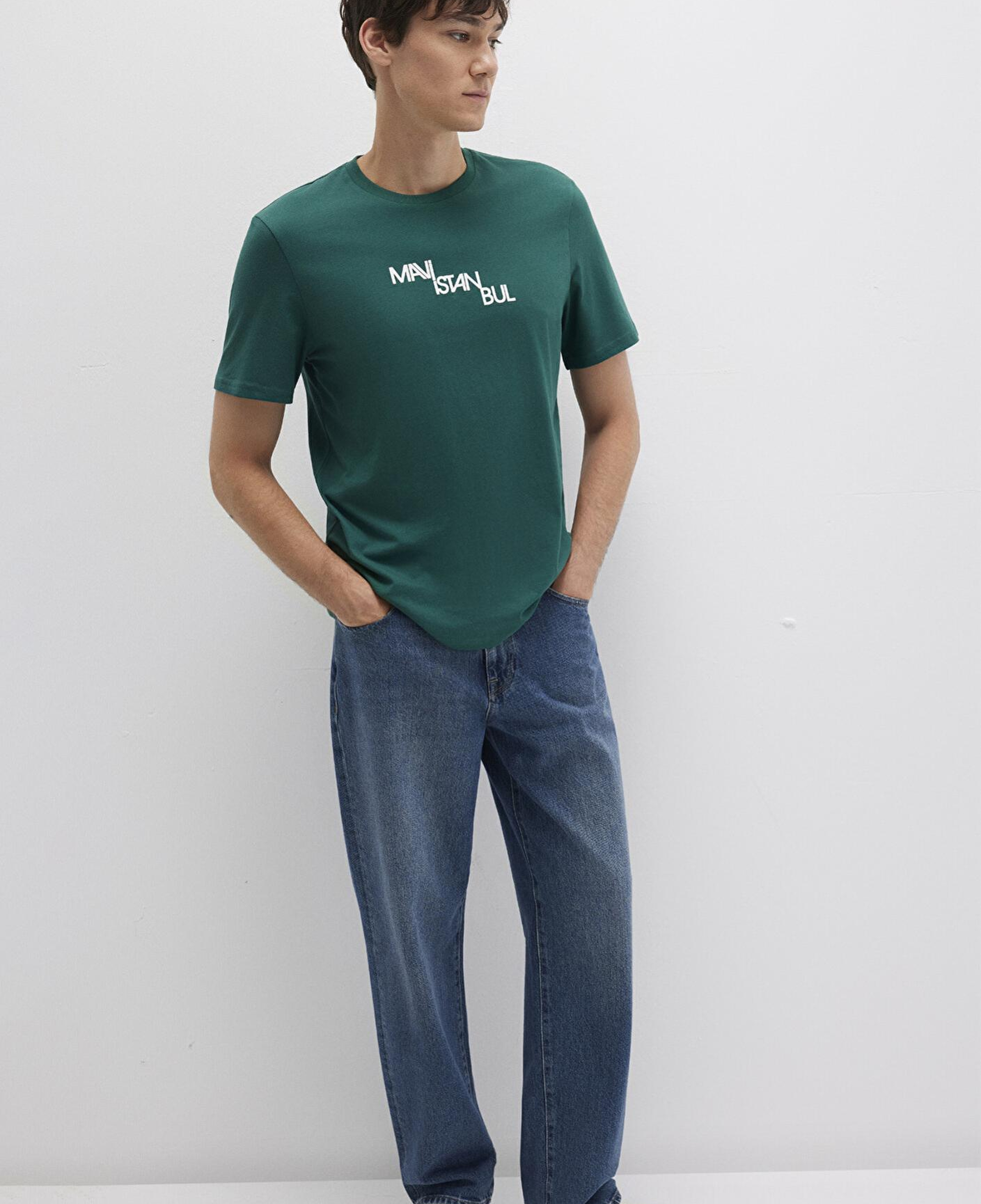 Mavi Mavi İstanbul Baskılı Yeşil Tişört Regular Fit / Normal Kesim 0612274-90960