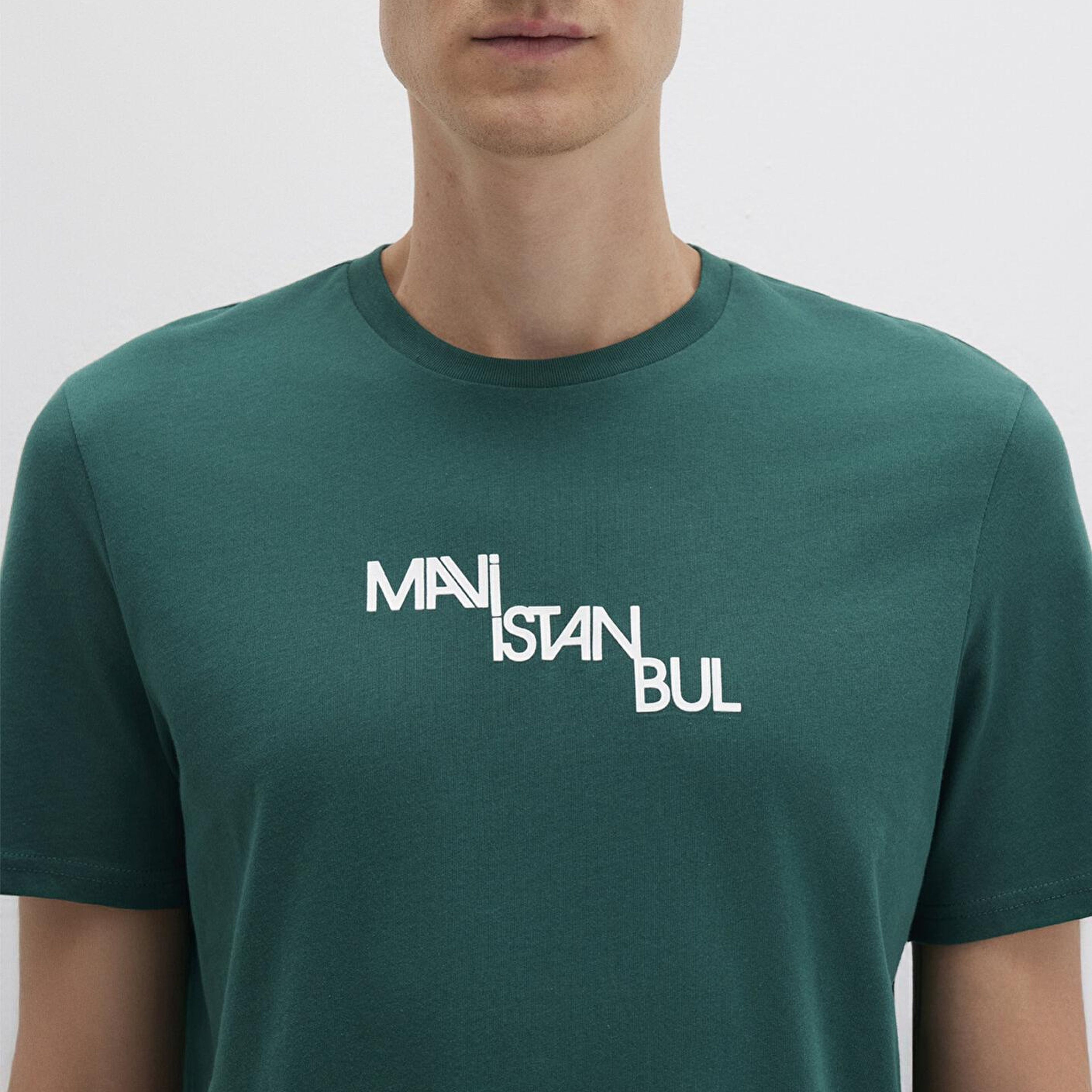 Mavi Mavi İstanbul Baskılı Yeşil Tişört Regular Fit / Normal Kesim 0612274-90960