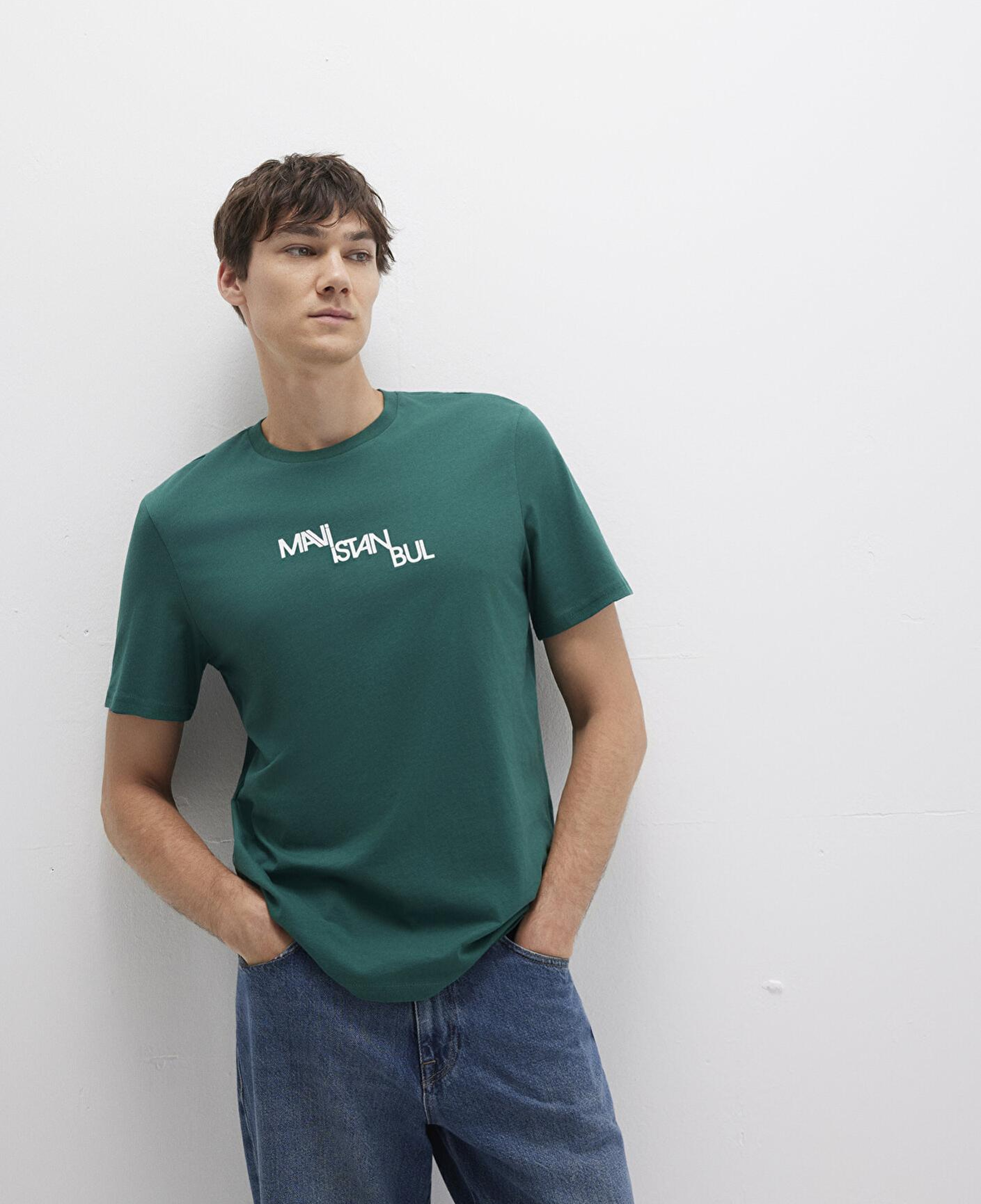 Mavi Mavi İstanbul Baskılı Yeşil Tişört Regular Fit / Normal Kesim 0612274-90960