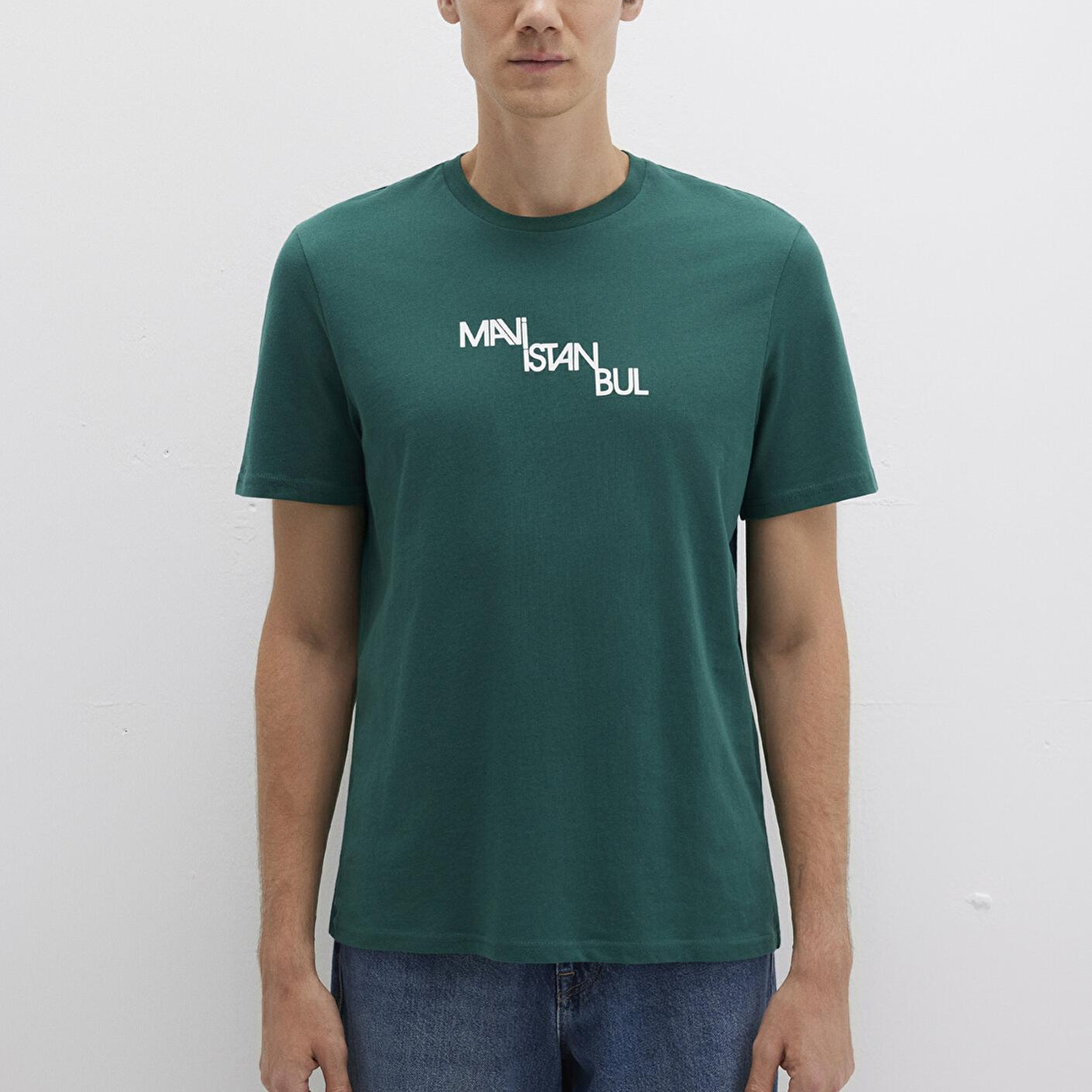 Mavi Mavi İstanbul Baskılı Yeşil Tişört Regular Fit / Normal Kesim 0612274-90960