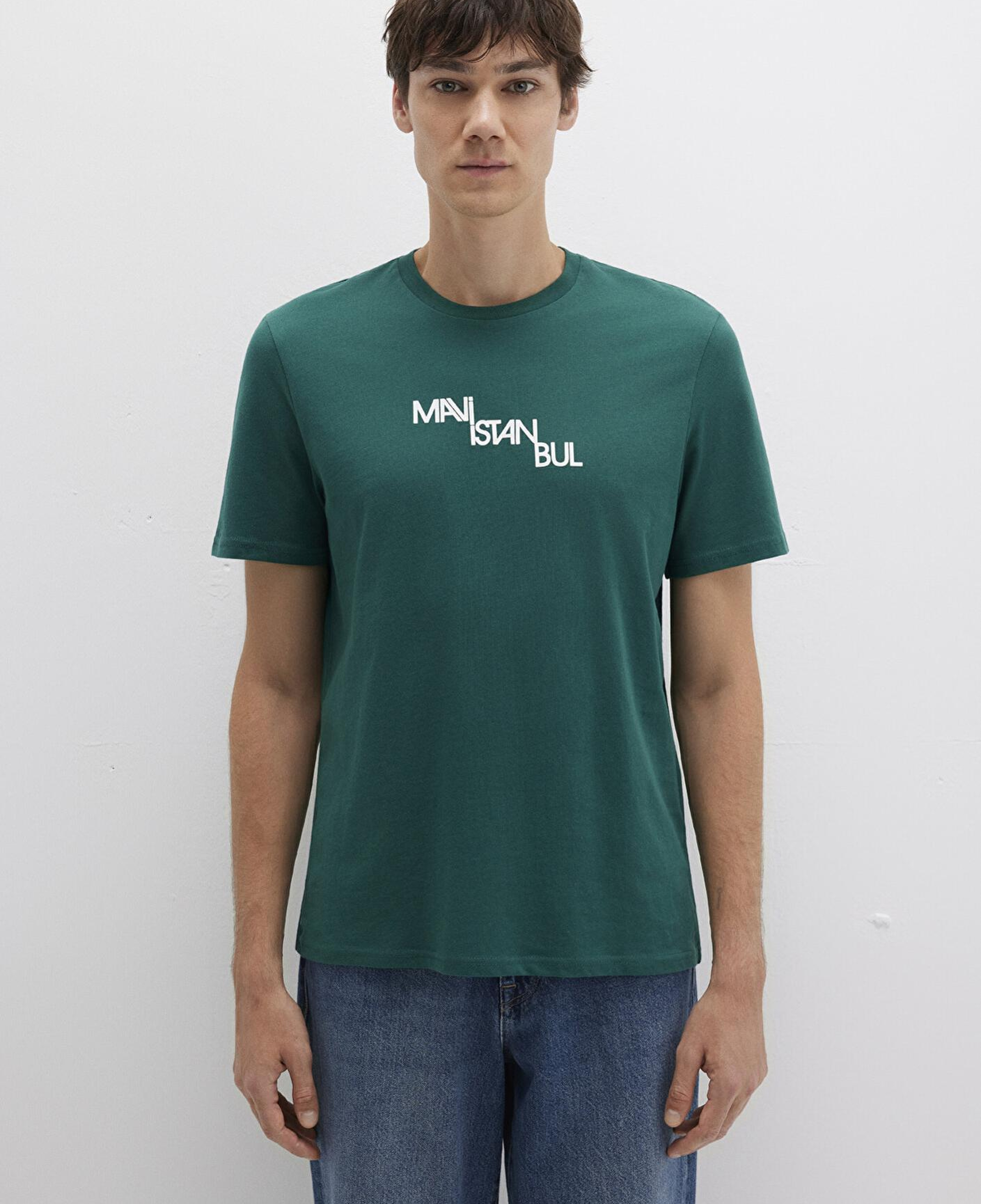 Mavi Mavi İstanbul Baskılı Yeşil Tişört Regular Fit / Normal Kesim 0612274-90960